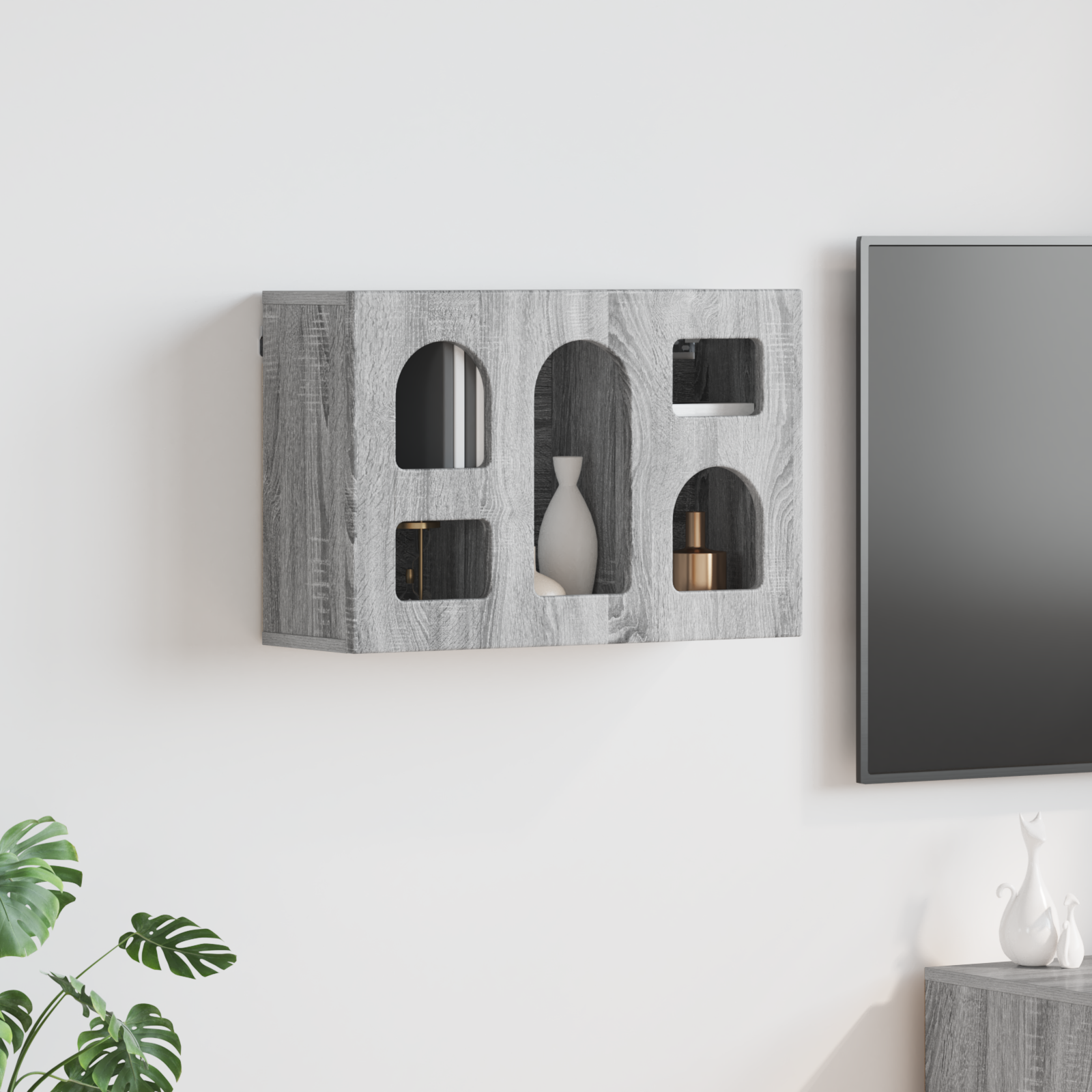 vidaXL Szafka wisząca z półką ELST Szary Sonoma 60 x 20 x 40 cm