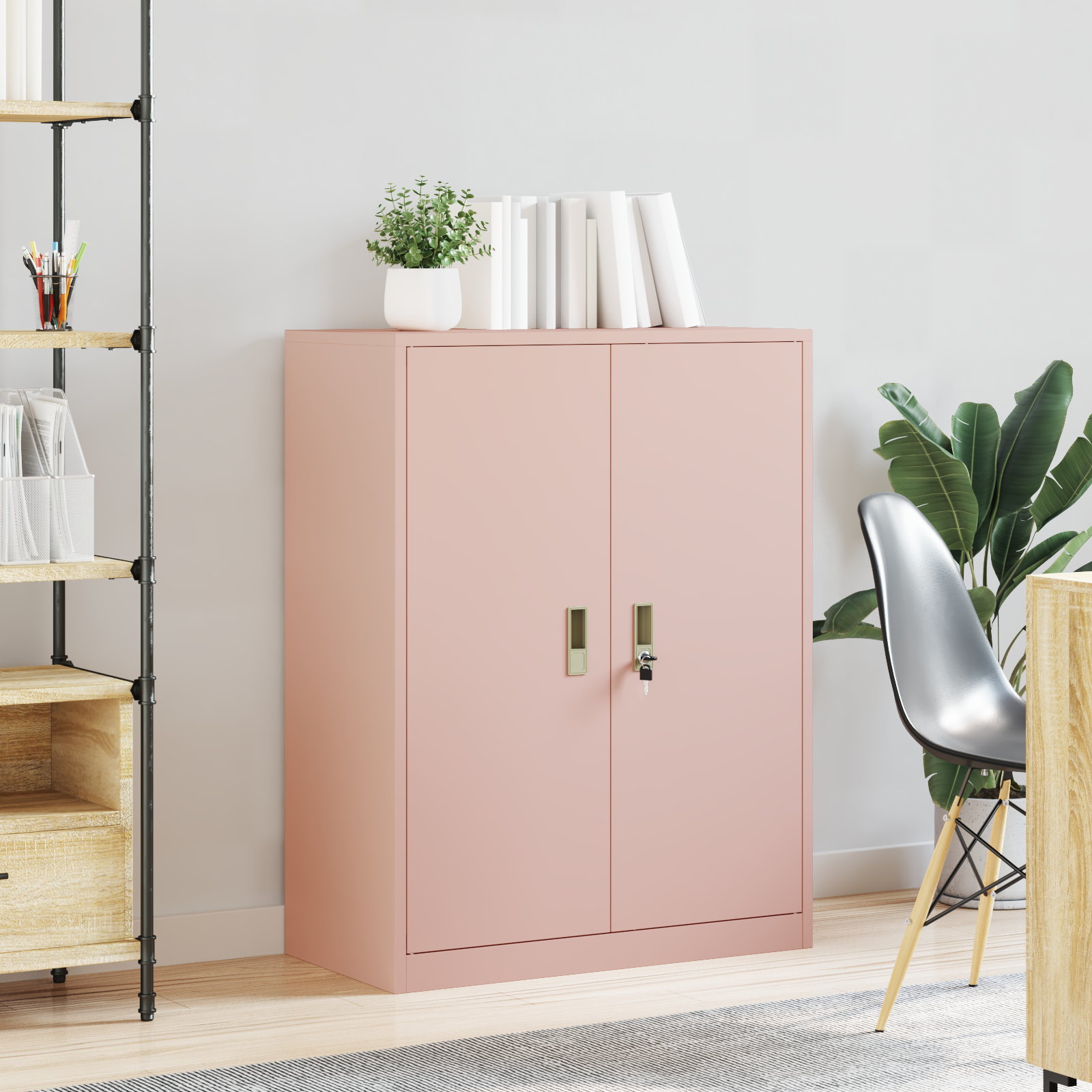 vidaXL Szafka do przechowywania Różowy 80 x 40 x 105 cm Stal