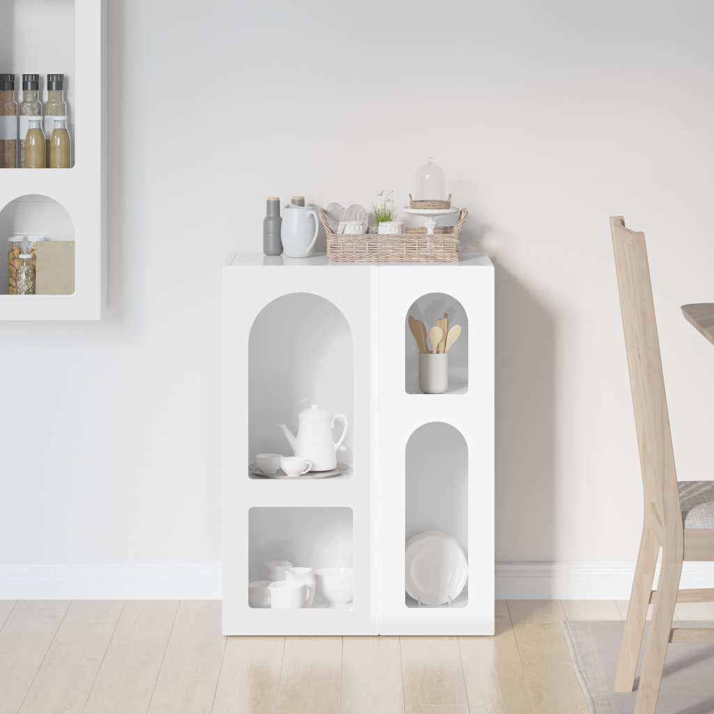 vidaXL Bufet ELST Wysoki połysk biały 59 x 35 x 80.5 cm