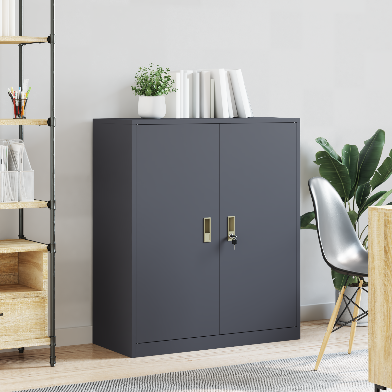 vidaXL Szafka do przechowywania Antracyt 90 x 40 x 105 cm Stal