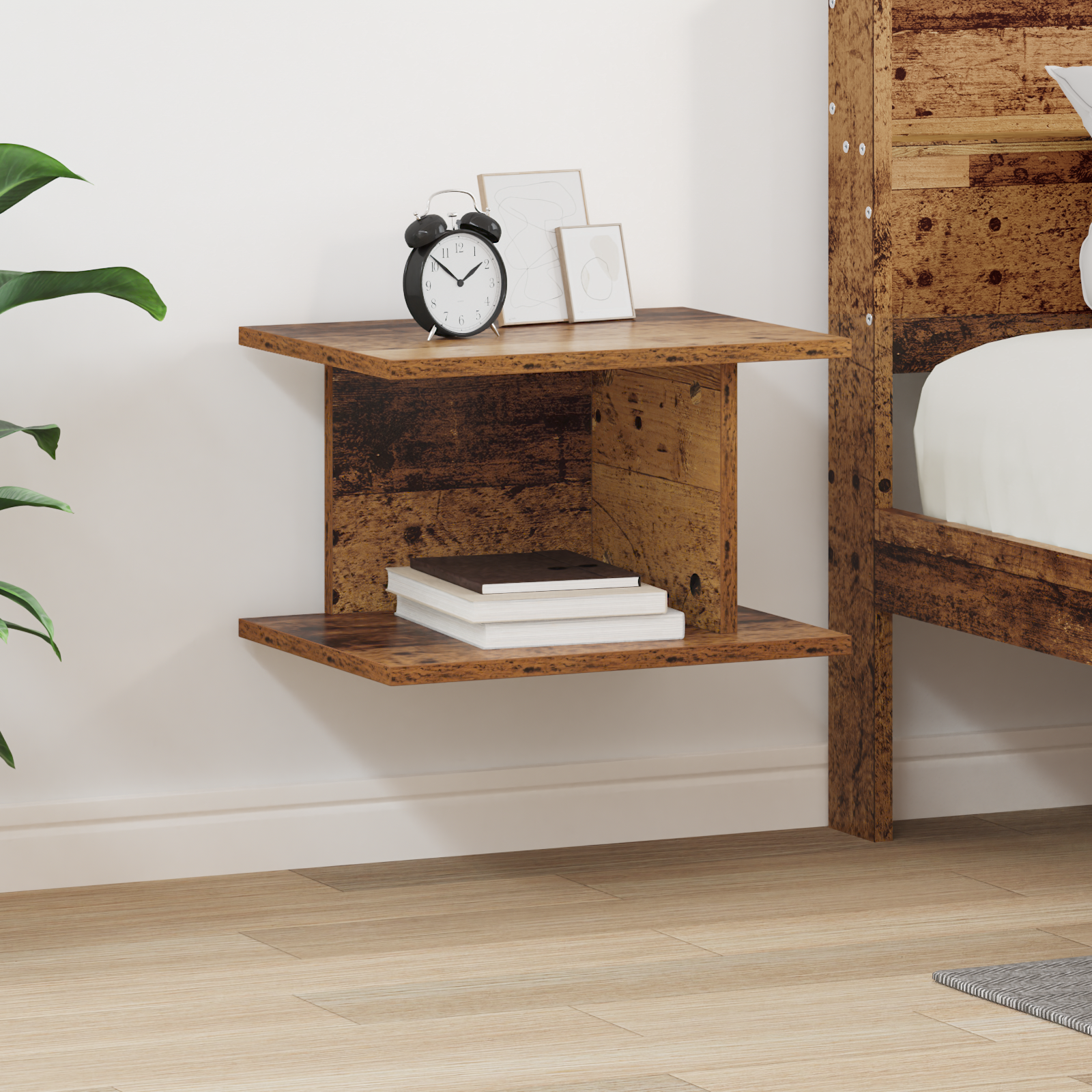 vidaXL Stolik nocny Stare drewno 40 x 30 x 25 cm Drewno inżynieryjne