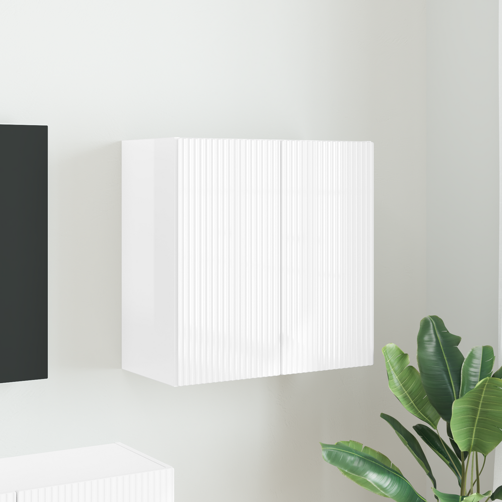 vidaXL Szafka pod telewizor 59,5 x 31 x 60 cm Wysoki połysk biały
