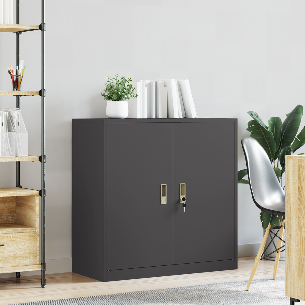 vidaXL Szafka do przechowywania Czarny 90 x 40 x 90 cm Stal