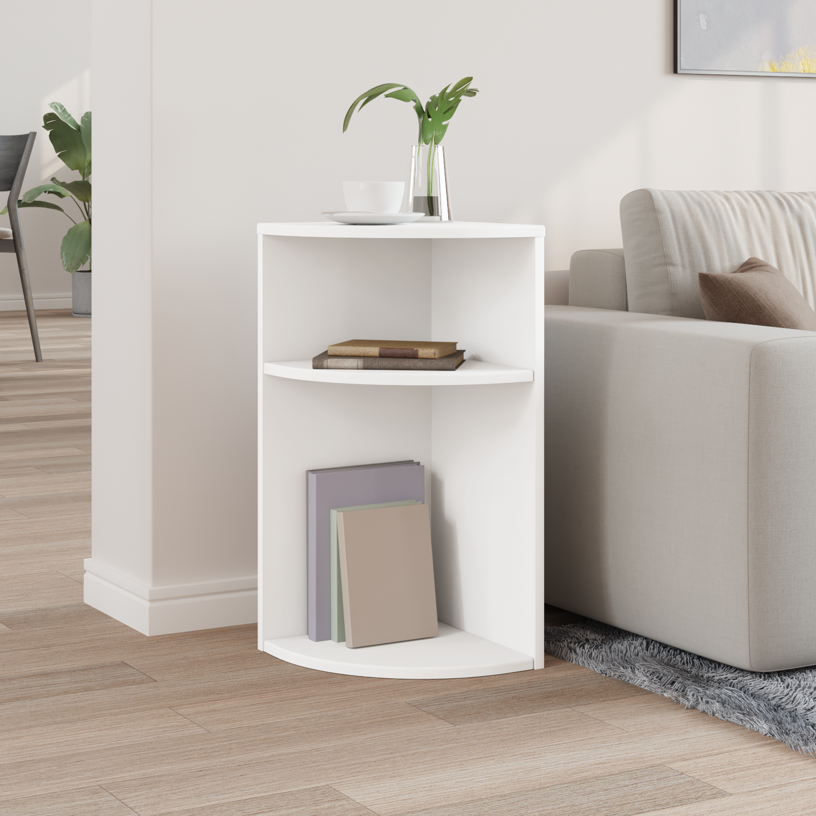 vidaXL Stolik końcowy Biały 29,6 x 29,6 x 60 cm Drewno inżynieryjne