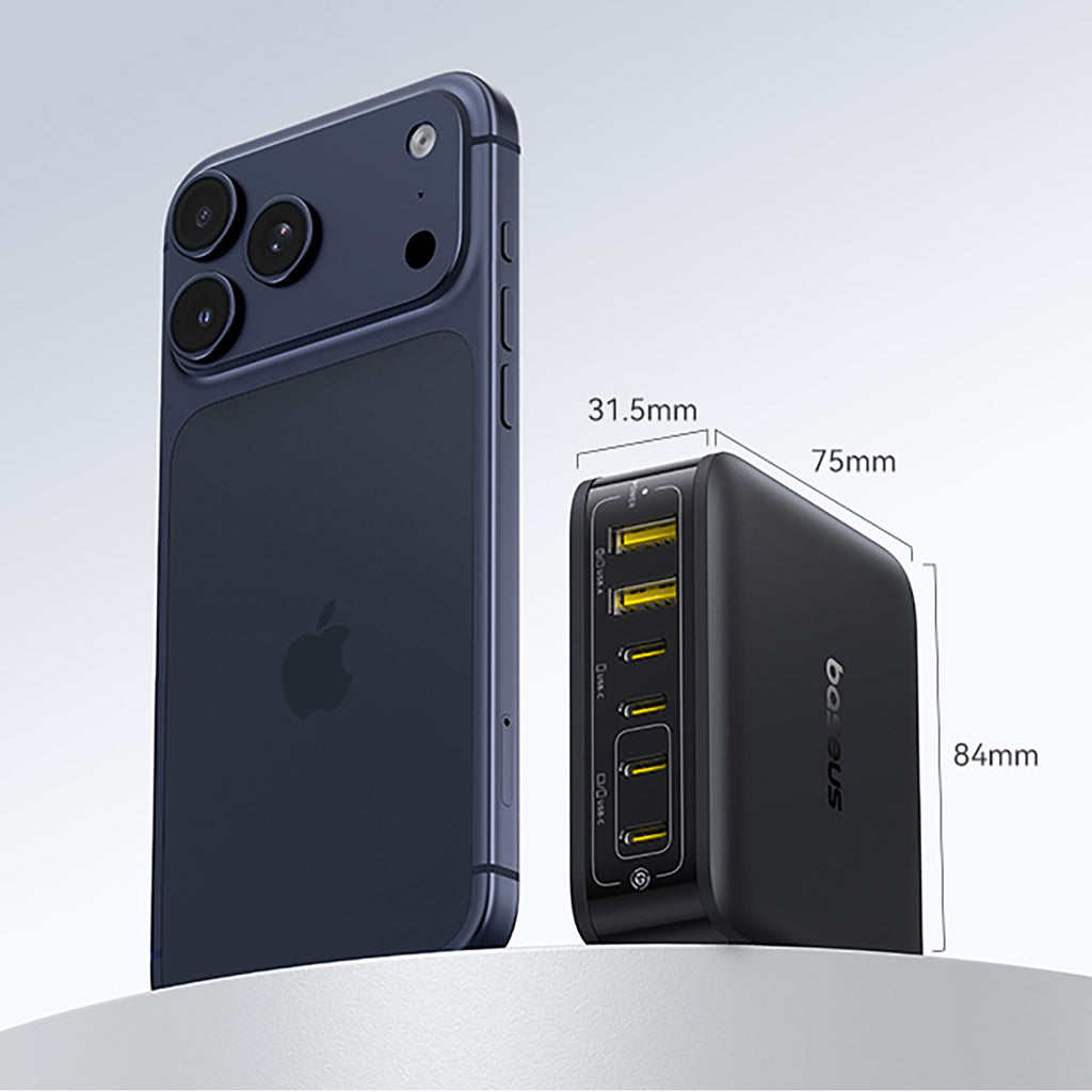 Stacja ładująca Baseus EnerFill FH21 120W 4xUSB-C + 2xUSB-A - czarna
