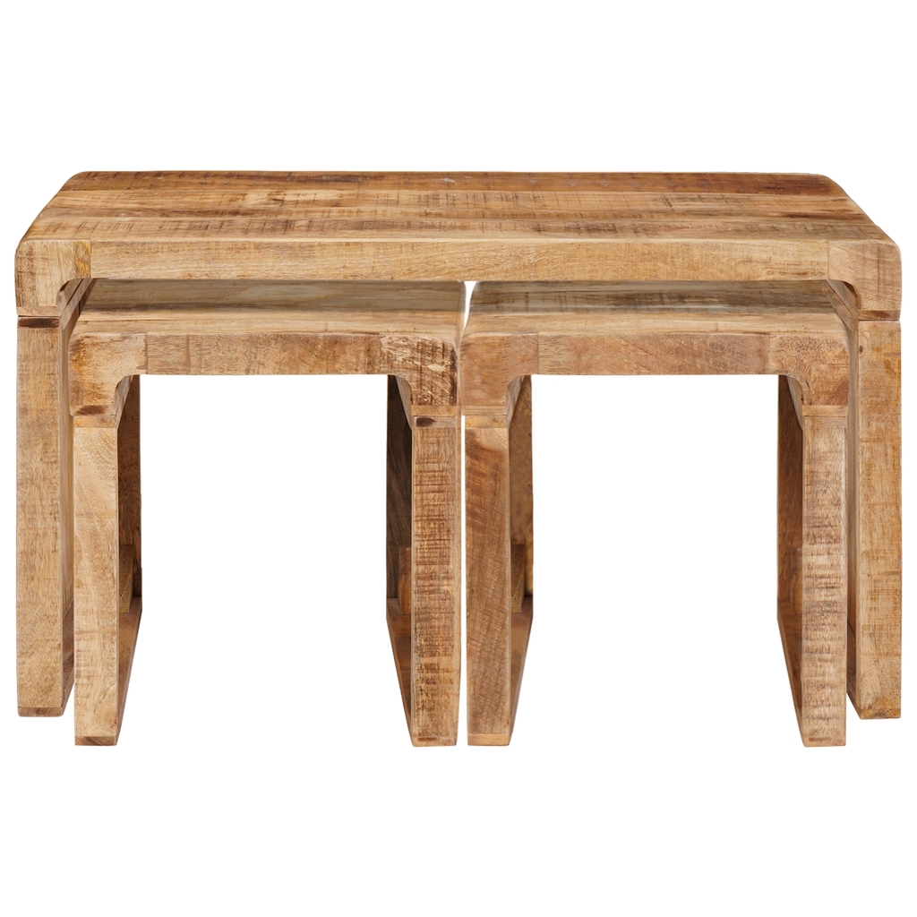 vidaXL Stolik Nesting 3 szt. Brązowy 82 x 40 x 46 cm Drewno z mango