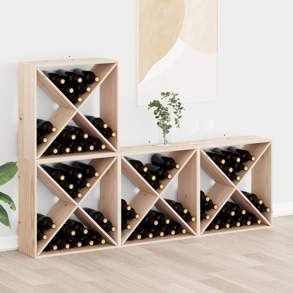 vidaXL Regał na wino 4 szt. Naturalny 62 x 25 x 62 cm