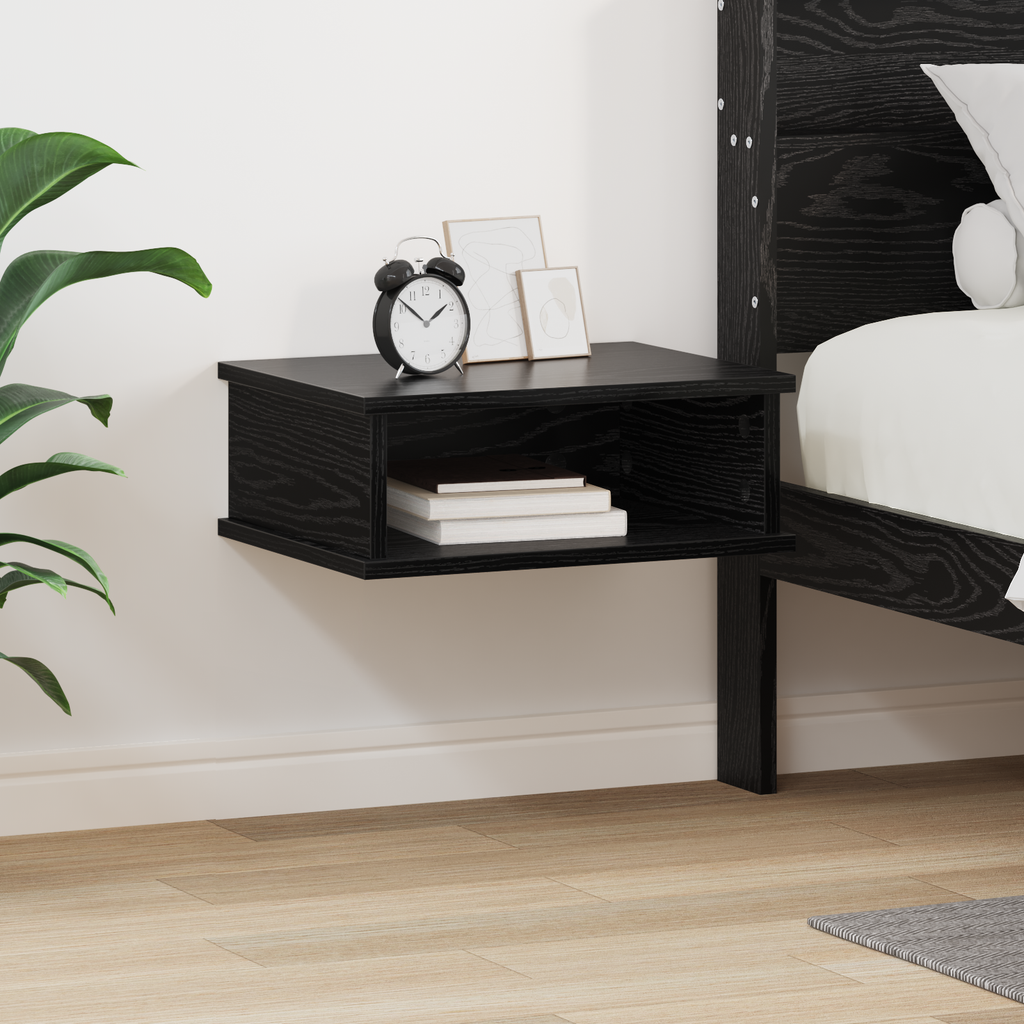 vidaXL Stolik nocny Czarny Dąb 40 x 31 x 15 cm Drewno inżynieryjne