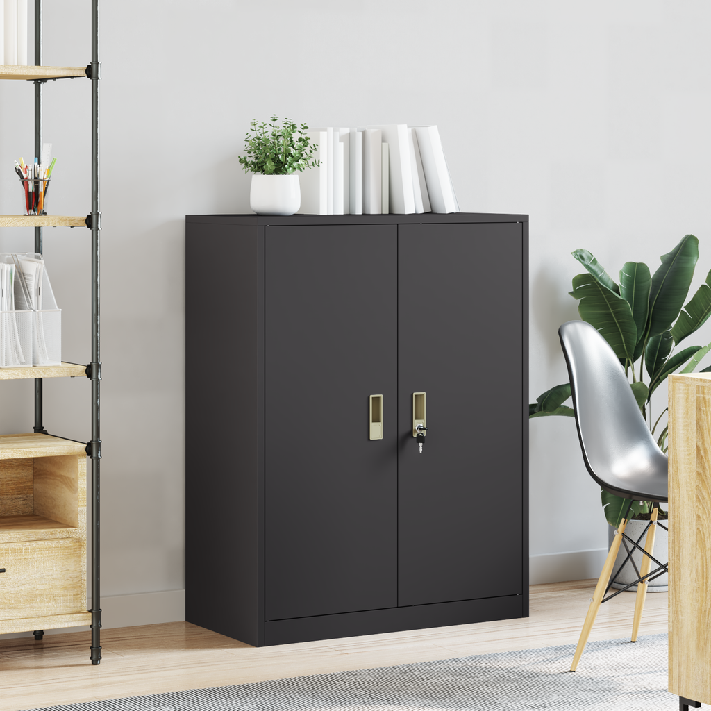 vidaXL Szafka do przechowywania Czarny 80 x 40 x 105 cm Stal