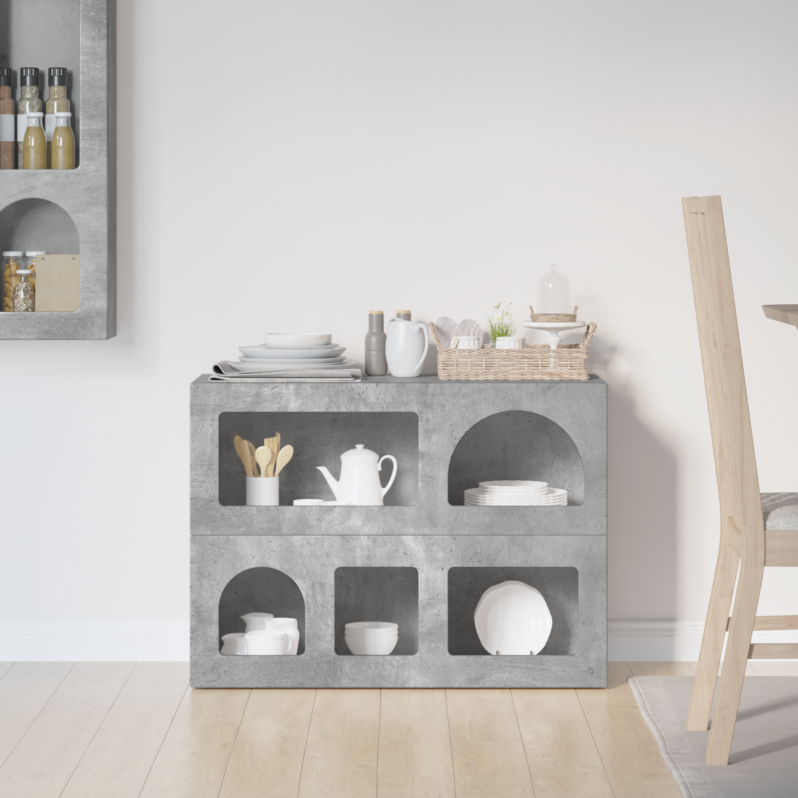 vidaXL Bufet ELST Betonowy szary 80,5 x 35 x 59 cm Drewno inżynieryjne