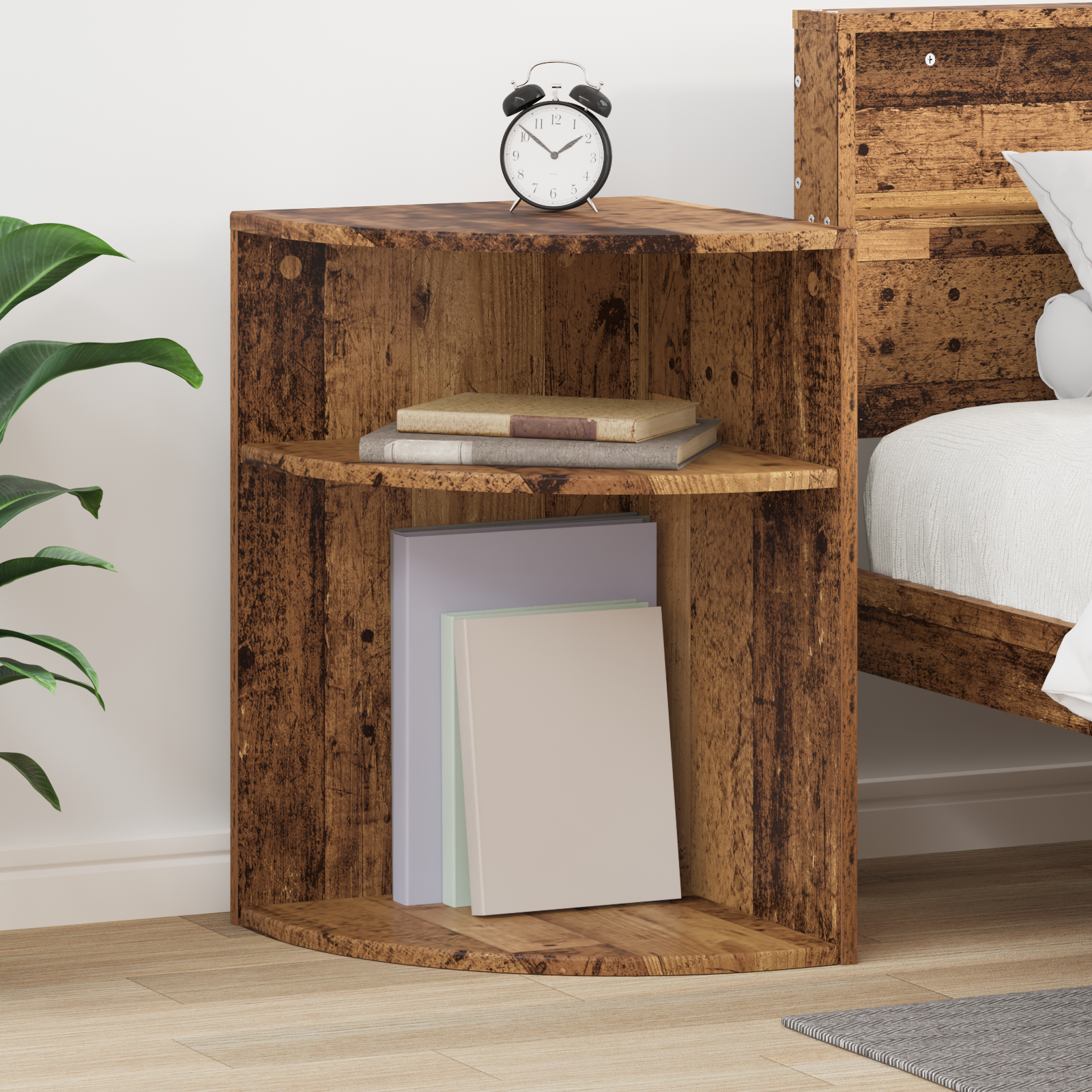 vidaXL Stolik końcowy Stare drewno 39,7 x 39,7 x 60 cm