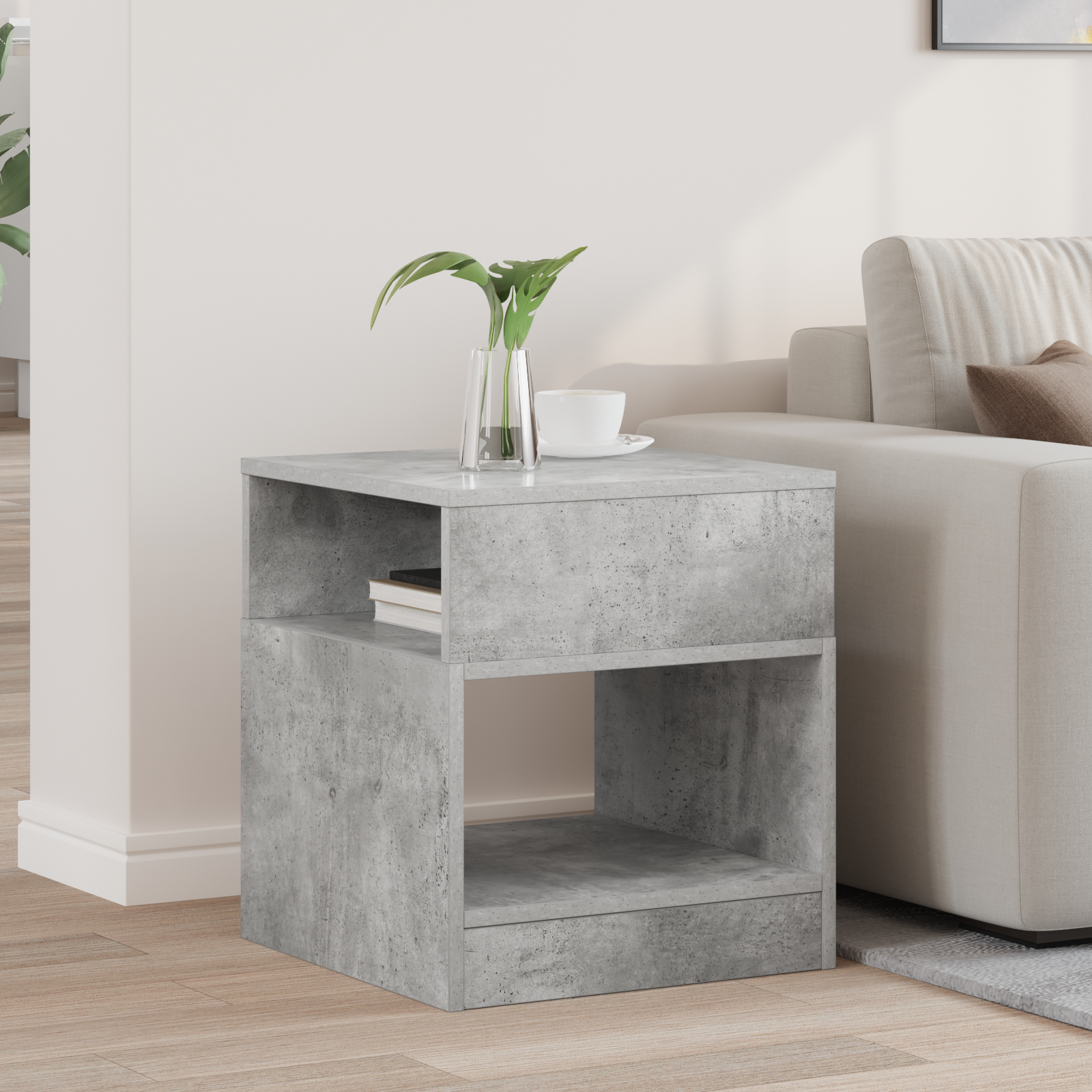 vidaXL Stolik końcowy Betonowy szary 40,5 x 40 x 45 cm