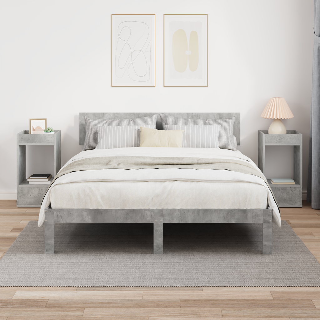 vidaXL Stolik końcowy 2 pcs Betonowy szary 30 x 30 x 56 cm