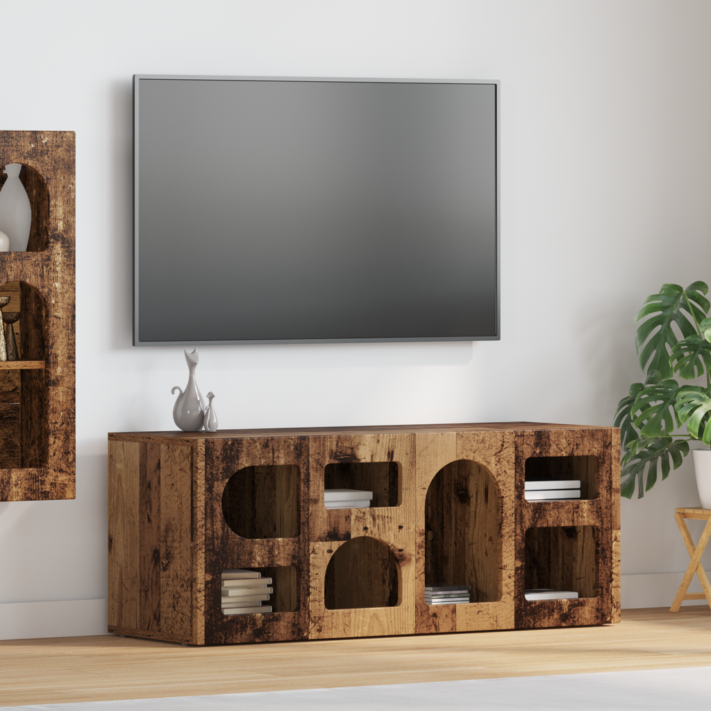 vidaXL Szafka pod telewizor ELST 100 x 35 x 40 cm Stare drewno