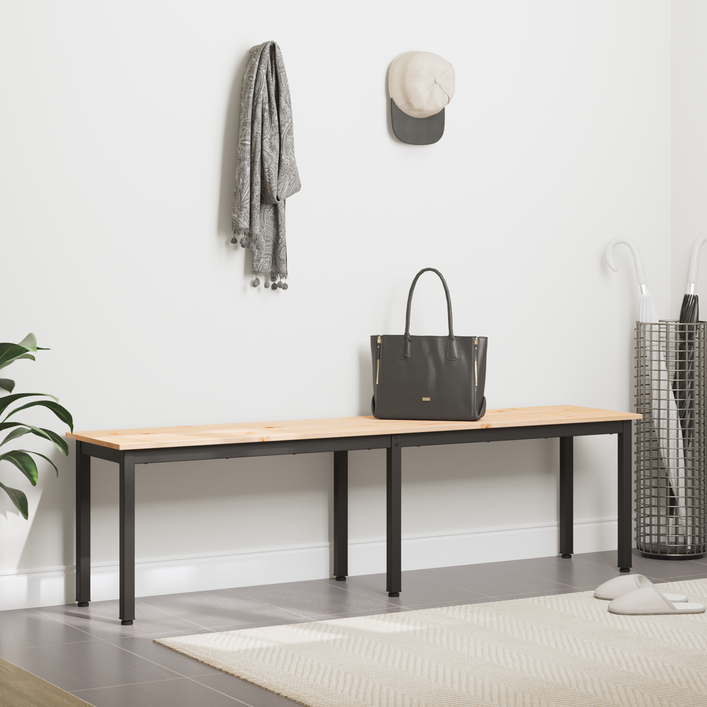 vidaXL ławka Naturalny 160 x 35 x 45 cm Lite drewno sosnowe
