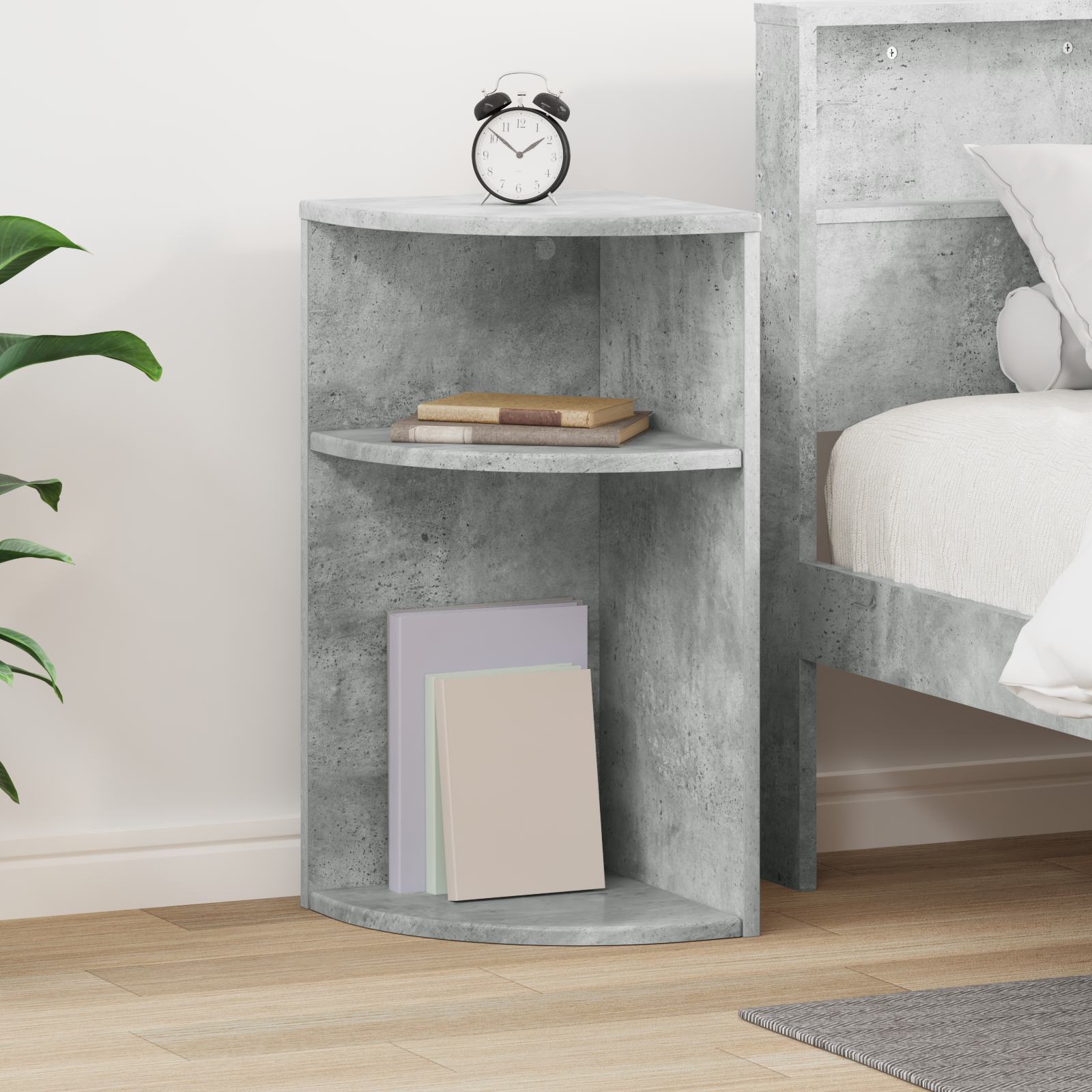 vidaXL Stolik końcowy Betonowy szary 29,6 x 29,6 x 60 cm
