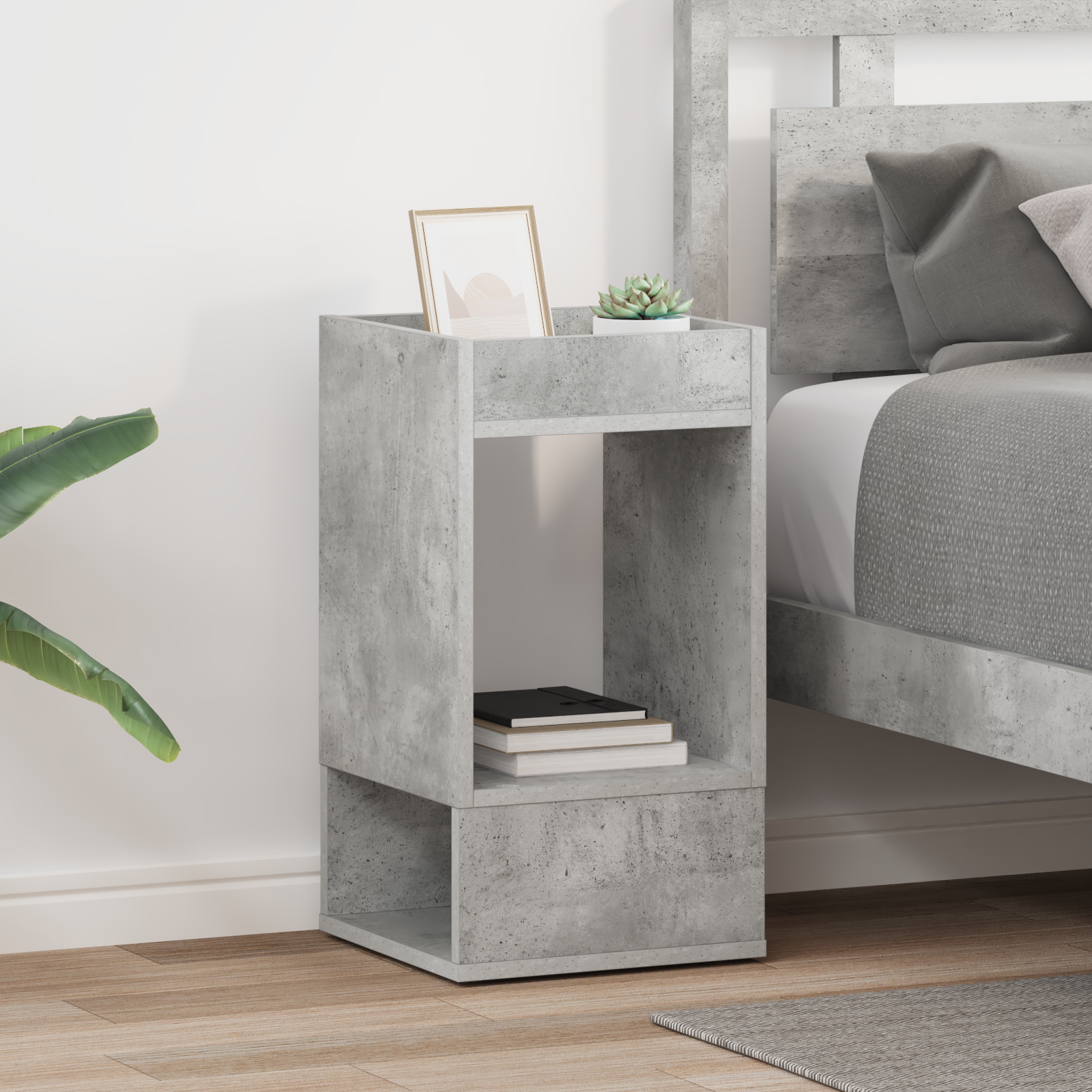 vidaXL Stolik końcowy 2 pcs Betonowy szary 30 x 30 x 56 cm