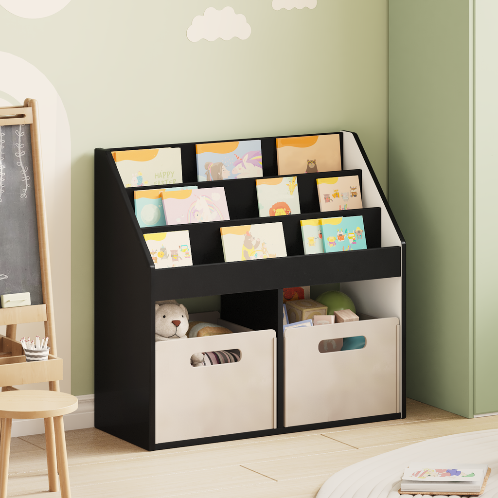 vidaXL Biblioteczka dla dzieci Czarny 72,5 x 29,5 x 69 cm