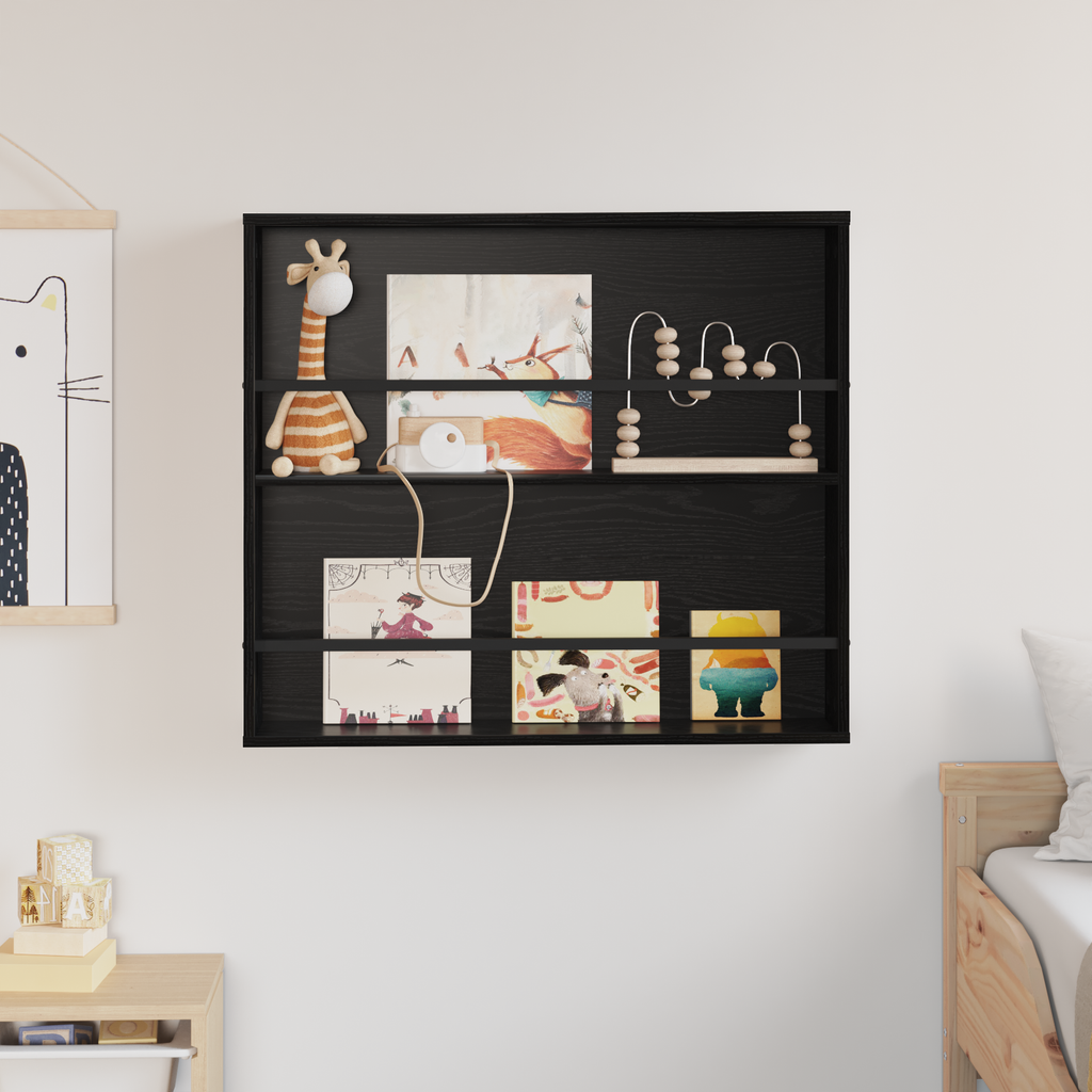 vidaXL Regał na gazety Czarny Dąb 80 x 12 x 70 cm Drewno inżynieryjne