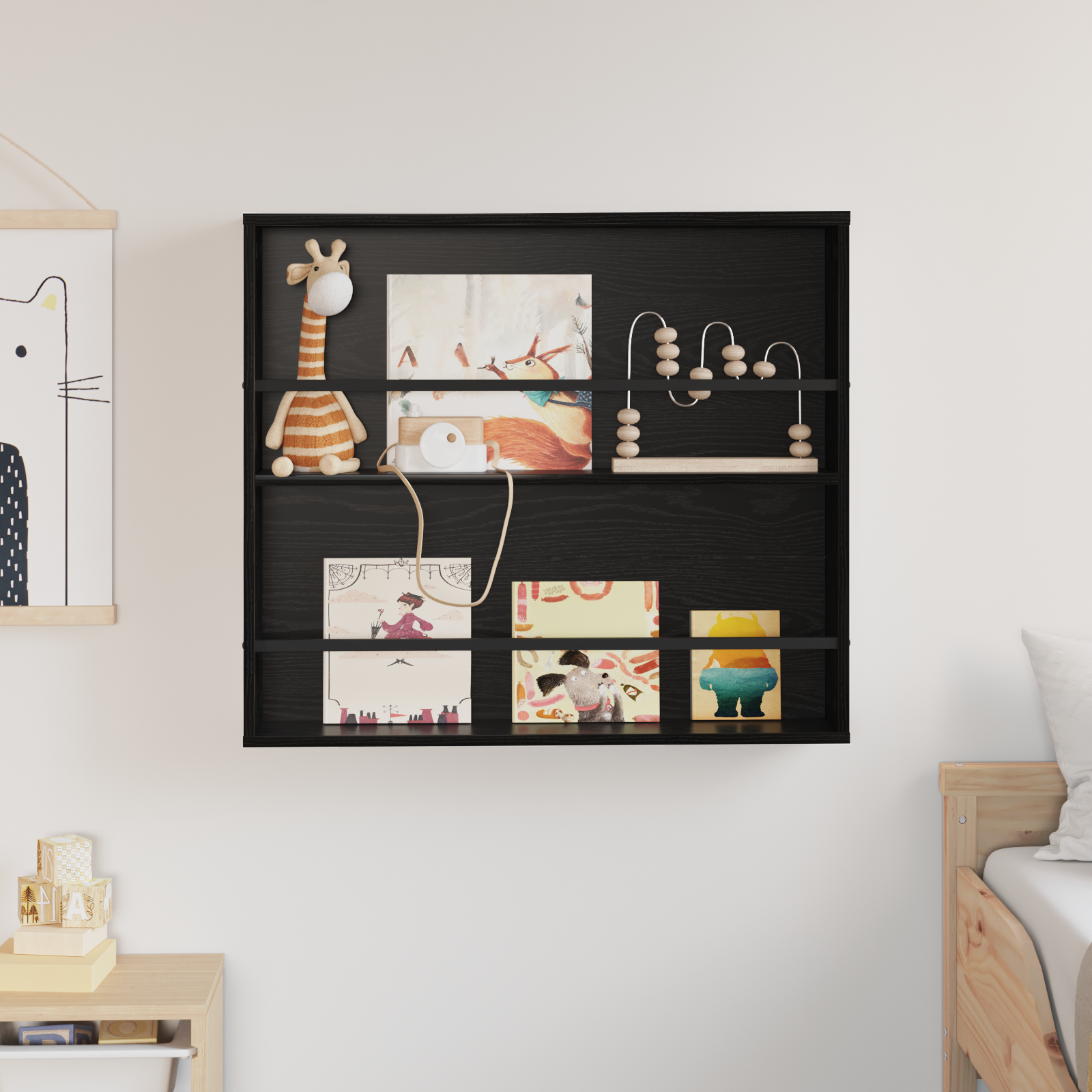 vidaXL Regał na gazety Czarny Dąb 80 x 12 x 70 cm Drewno inżynieryjne