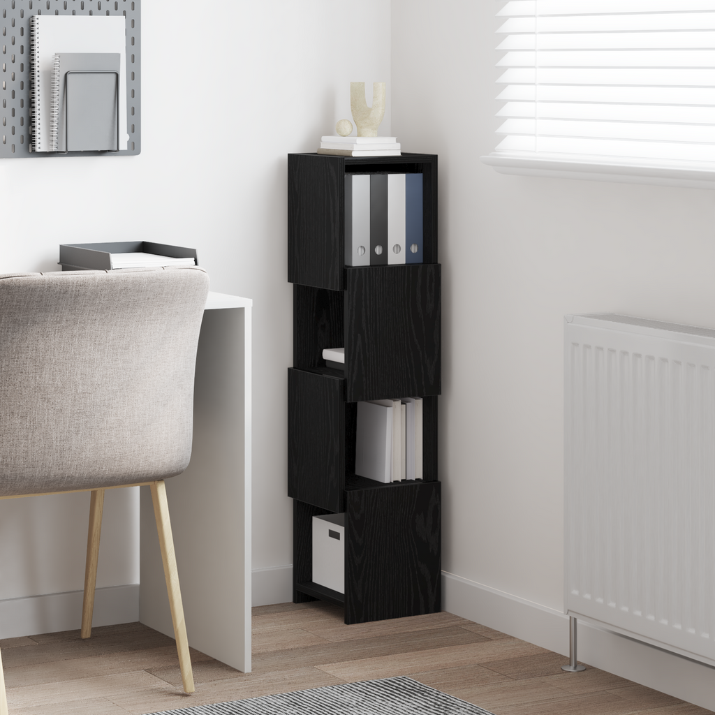 vidaXL Szafka narożna 25,5x25x102cm Drewno inżynieryjne Czarny Dąb