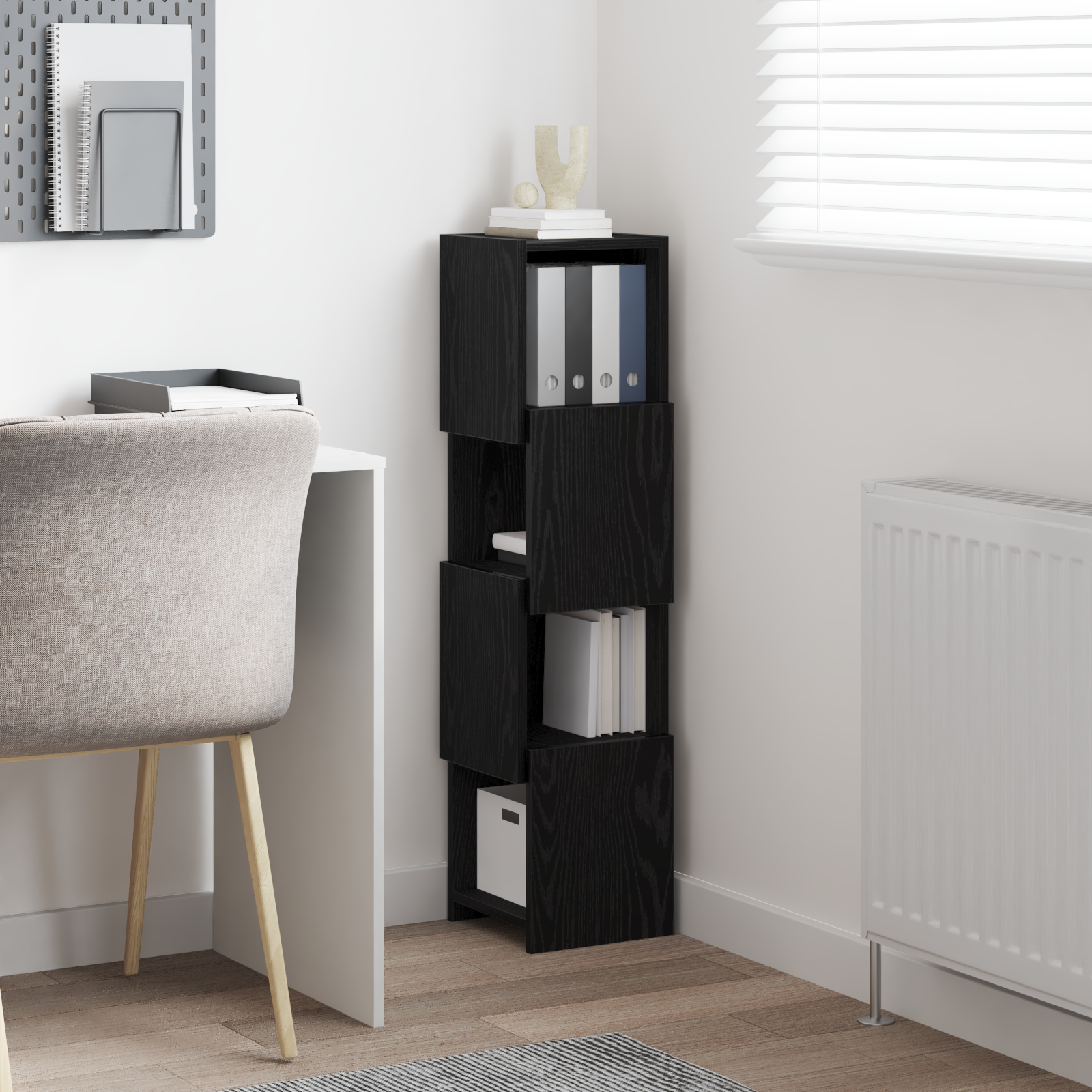 vidaXL Szafka narożna 25,5x25x102cm Drewno inżynieryjne Czarny Dąb