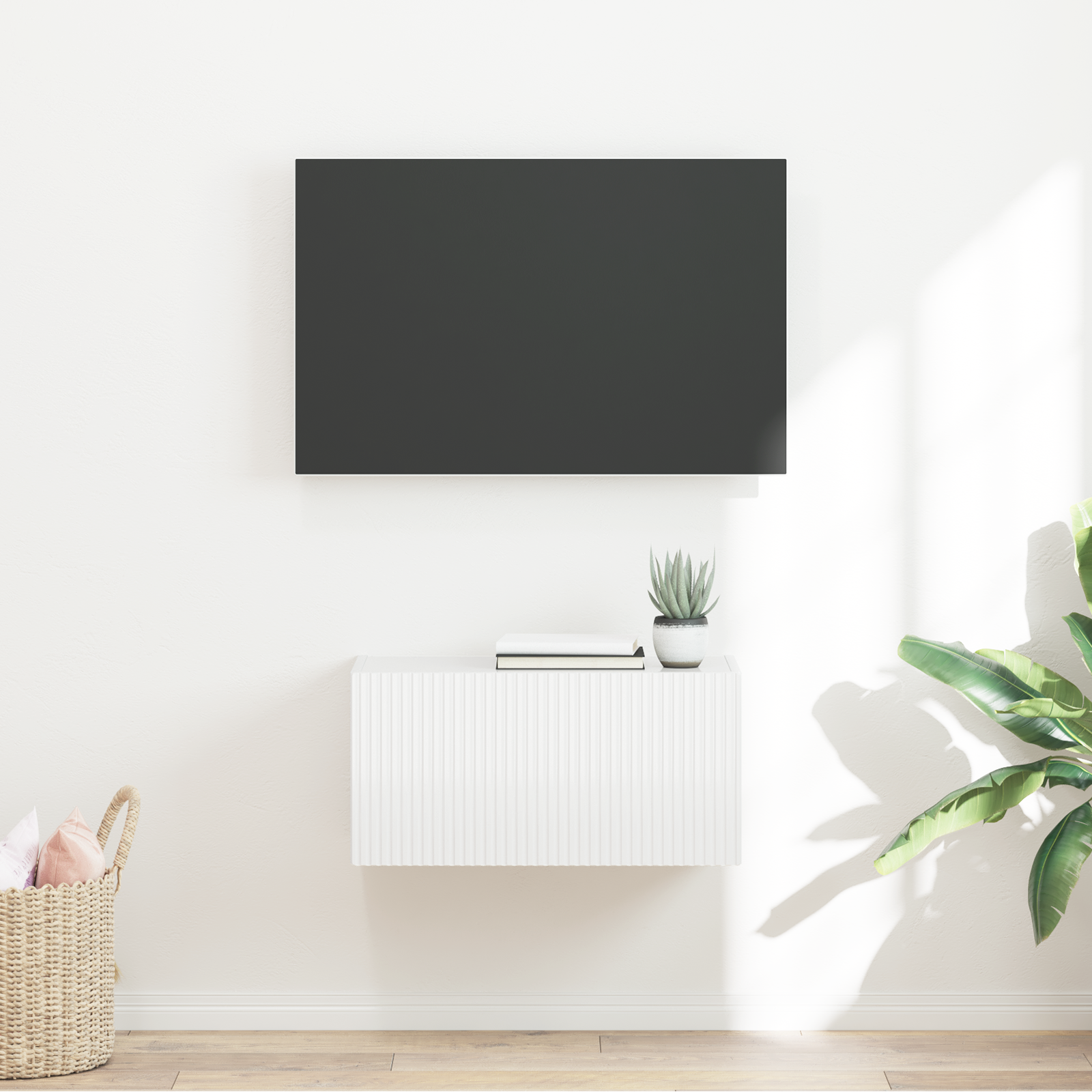 vidaXL Szafka pod telewizor 60 x 31 x 29,5 cm Błyszcząca biel