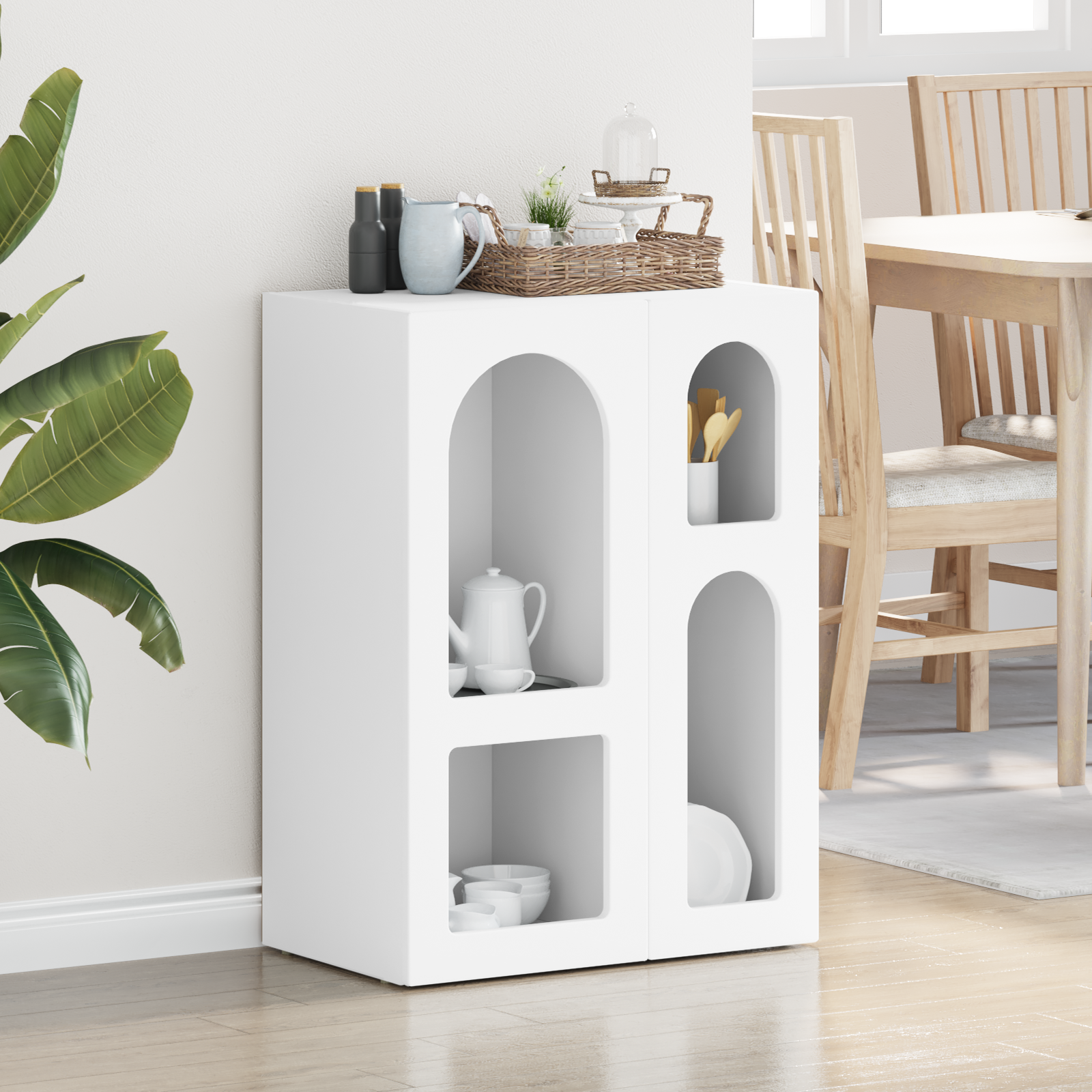 vidaXL Bufet ELST Biały 59 x 35 x 80.5 cm Drewno inżynieryjne