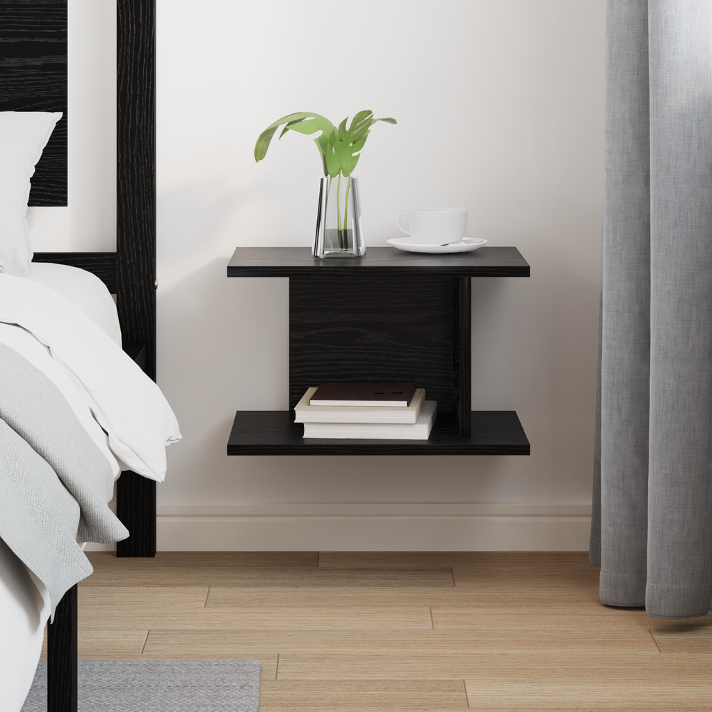 vidaXL Stolik nocny Czarny Dąb 40 x 30 x 25 cm Drewno inżynieryjne