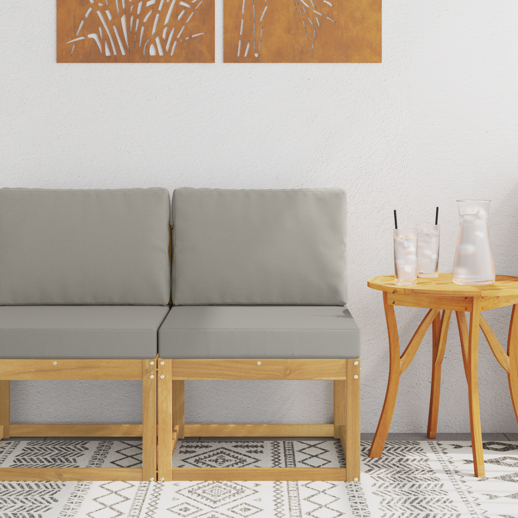 vidaXL Zestaw sof na zewnątrz Biały i jasnoszary 59 x 63 x 73 cm