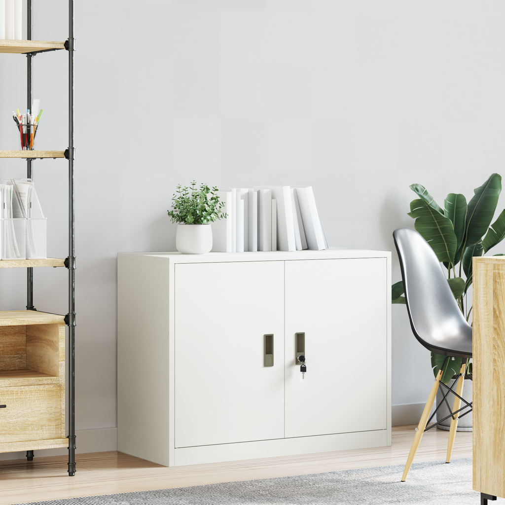 vidaXL Szafka do przechowywania Biały 90 x 40 x 70 cm Stal