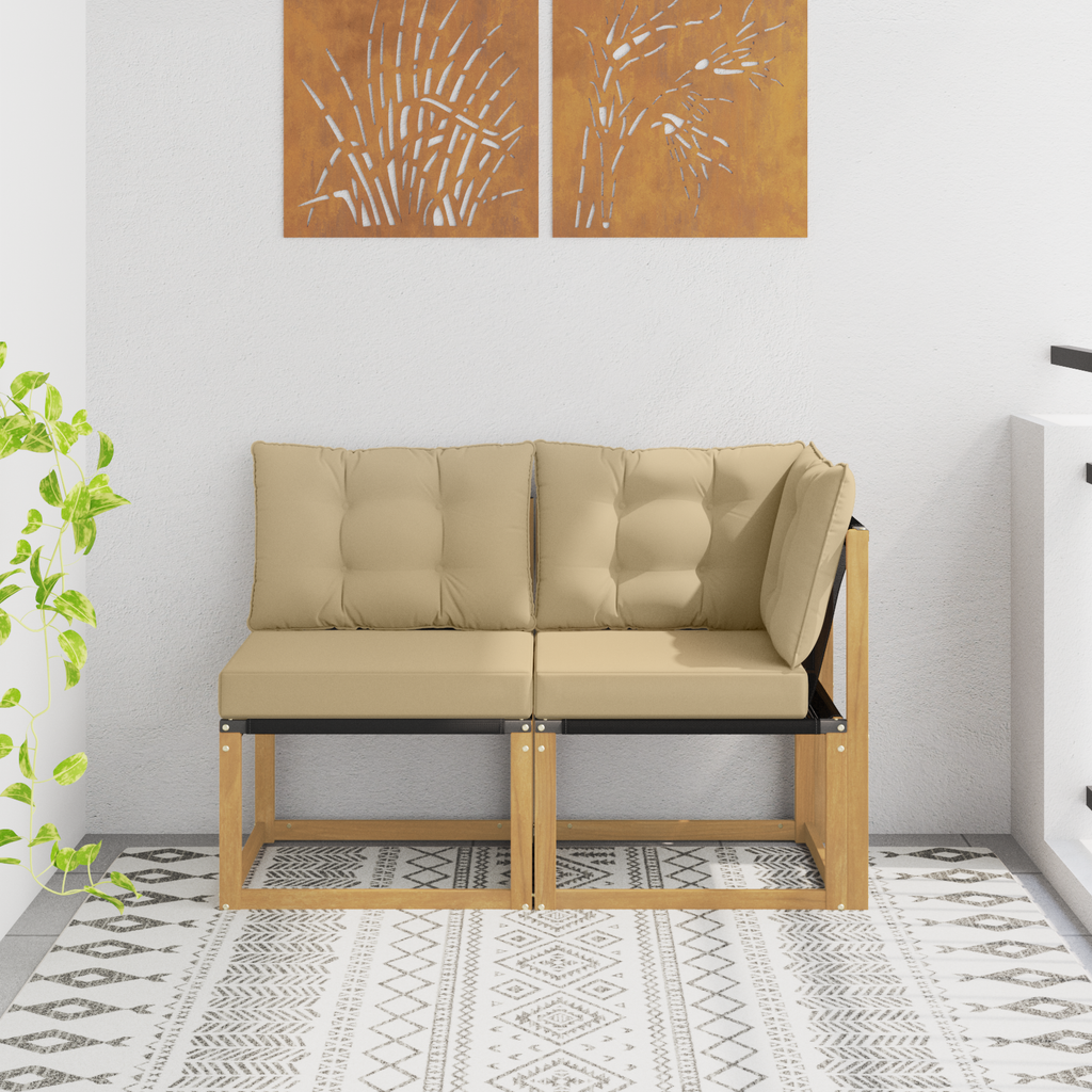 vidaXL Modułowa sofa na zewnątrz z poduszką 2 Sztuka Biały