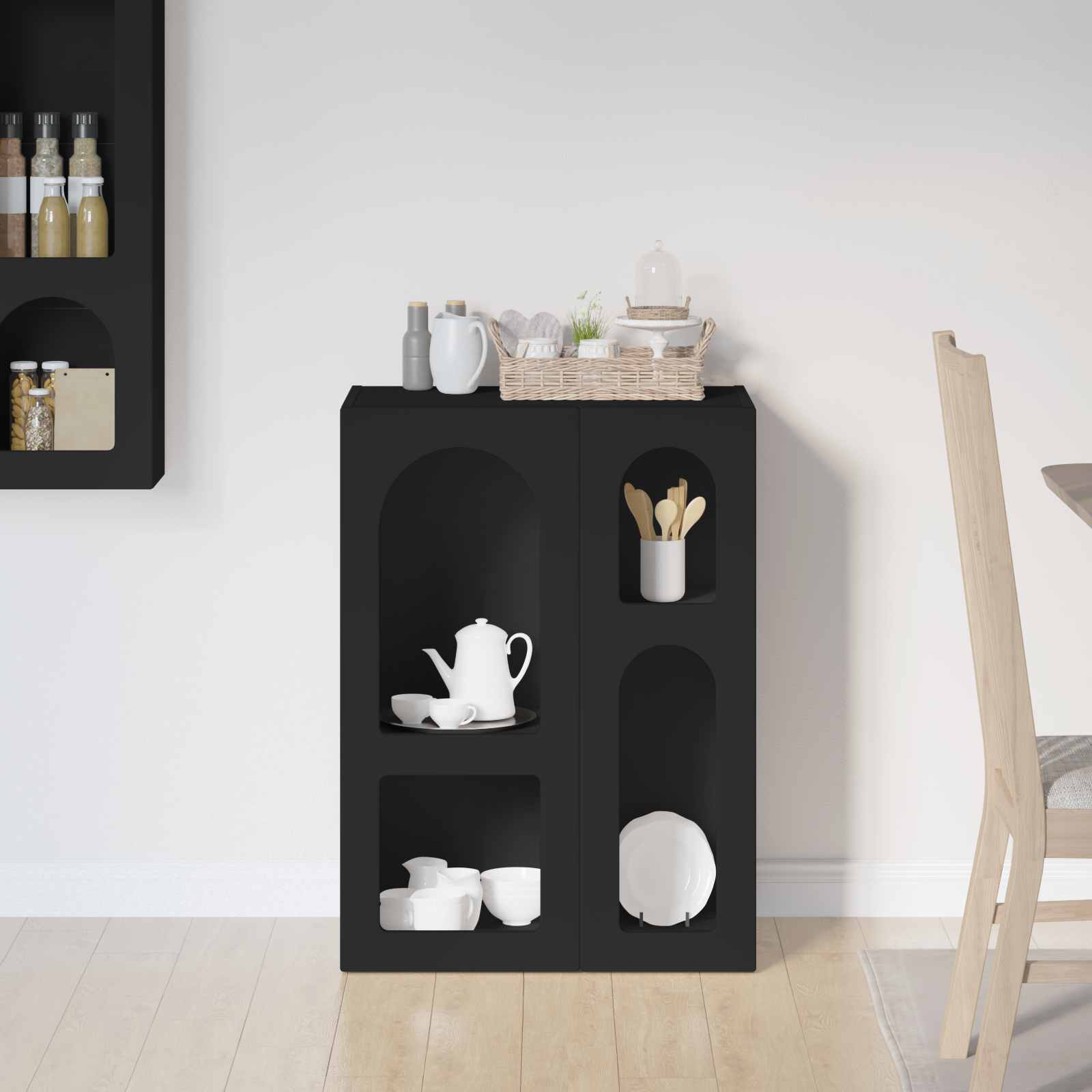 vidaXL Bufet ELST Czarny 59 x 35 x 80.5 cm Drewno inżynieryjne