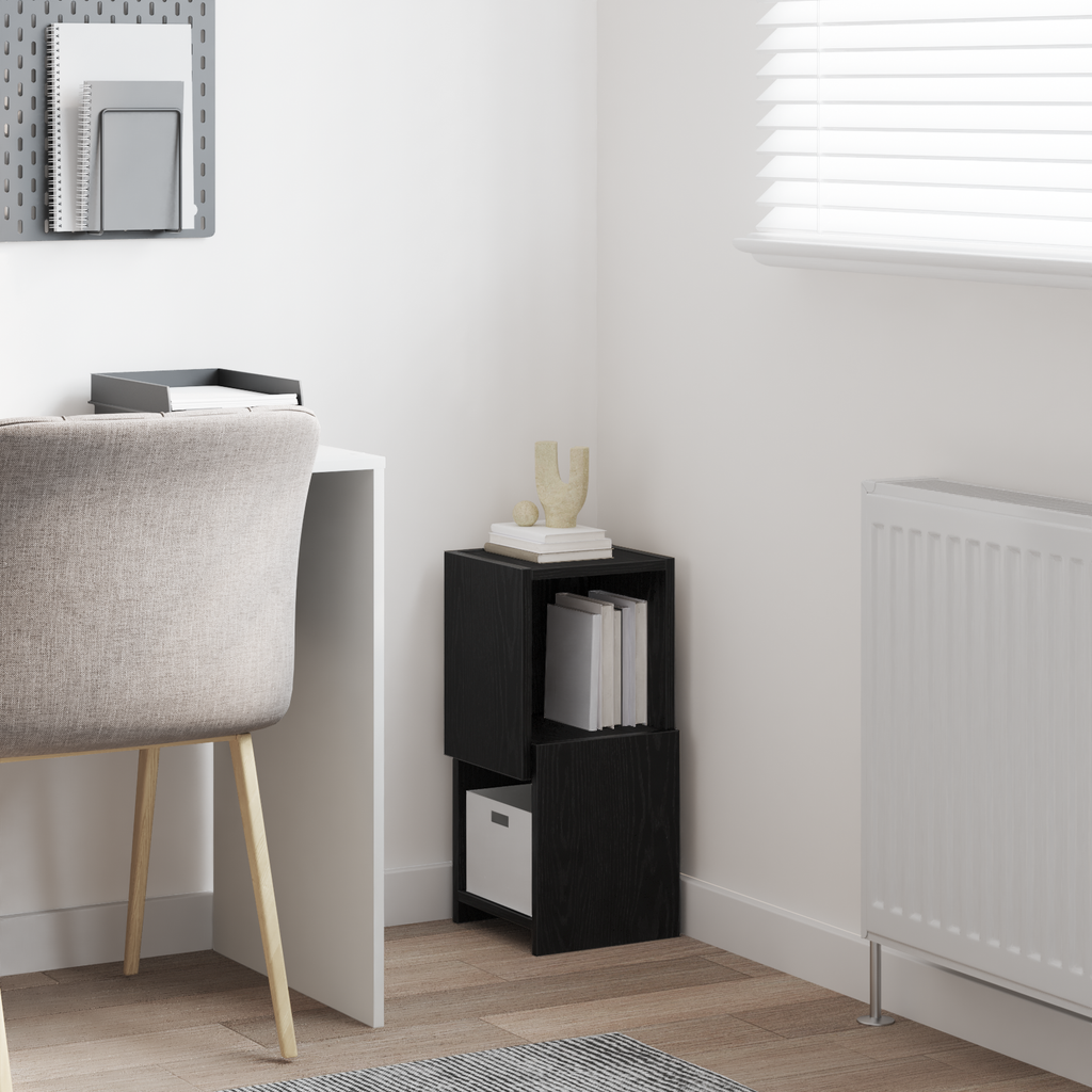 vidaXL Szafka narożna 25,5x25x55cm Drewno inżynieryjne Czarny Dąb