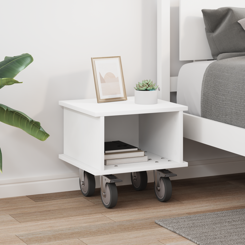 vidaXL Stół pod telewizor 37 x 35 x 35 cm Biały Drewno inżynieryjne