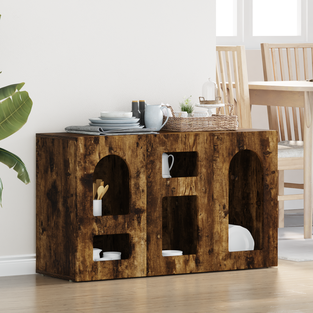 vidaXL Bufet ELST Dąb wędzony 100 x 35 x 59 cm Drewno inżynieryjne
