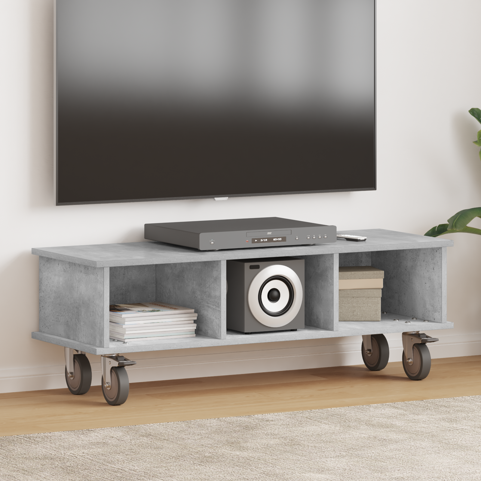 vidaXL Stół pod telewizor 100 x 35 x 35 cm Betonowy szary
