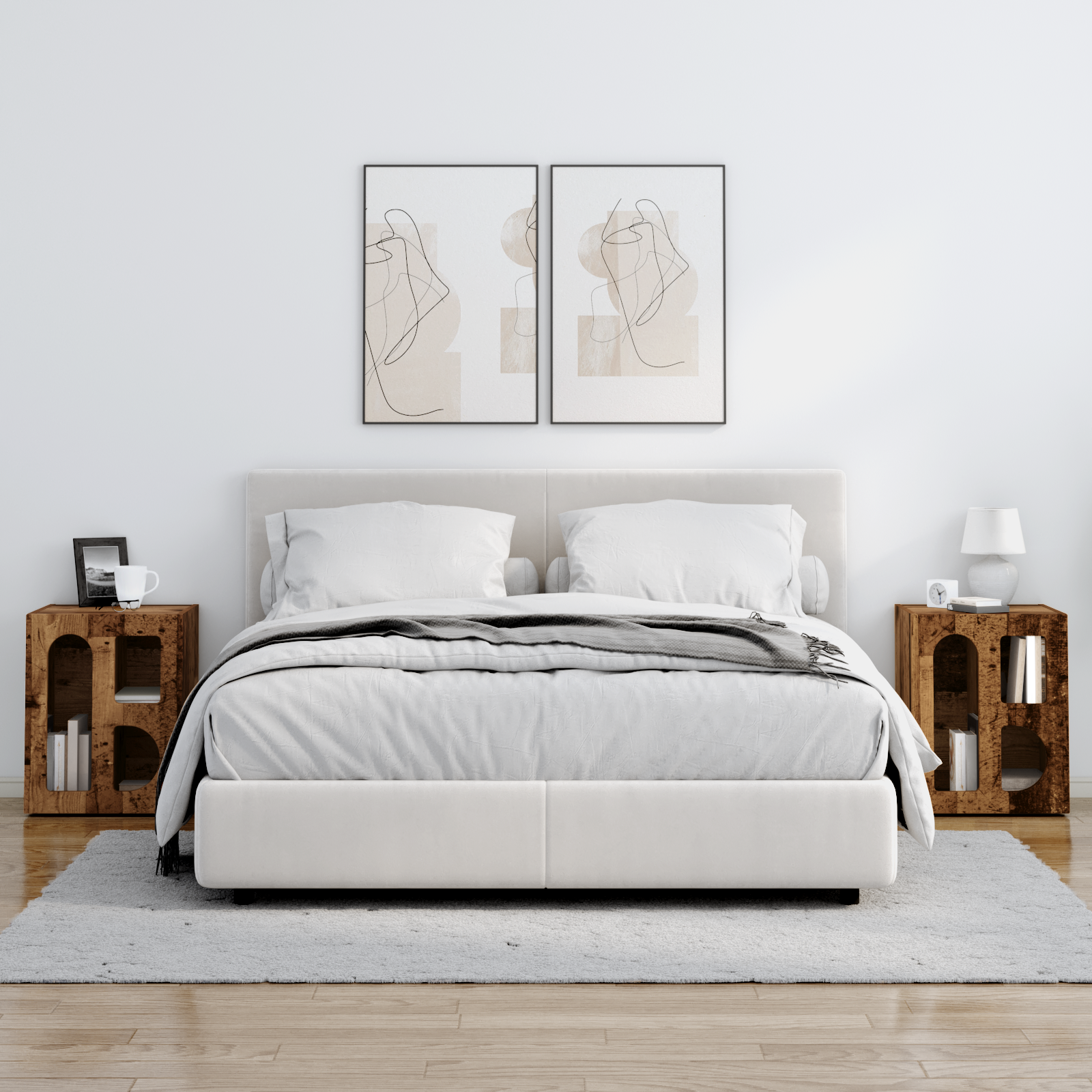 vidaXL Stolik nocny ELST 2 szt. Stare drewno 40 x 35 x 50 cm