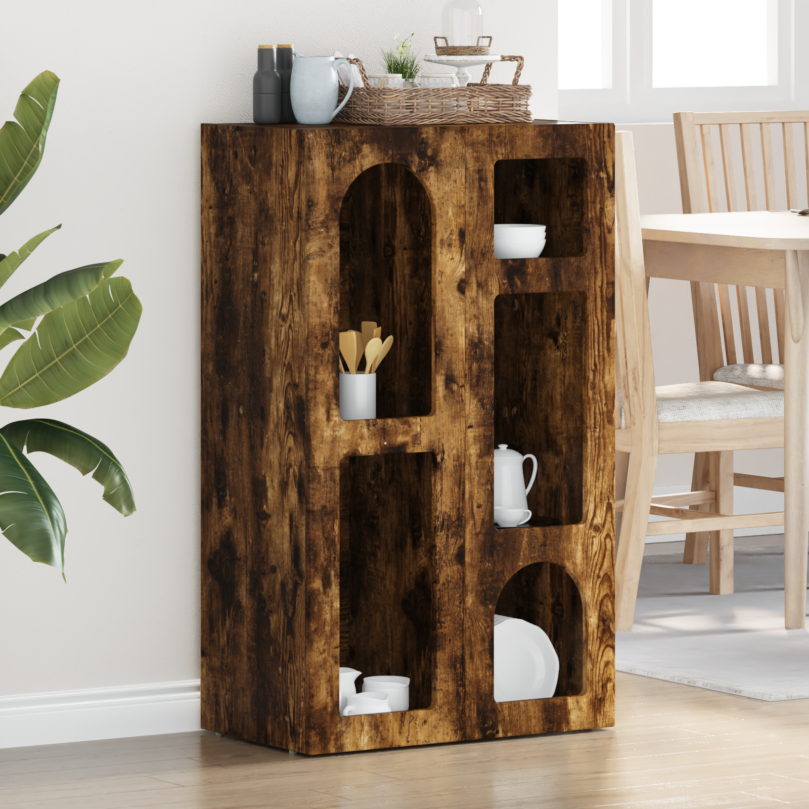 vidaXL Bufet ELST Dąb wędzony 59 x 35 x 100,5 cm Drewno inżynieryjne