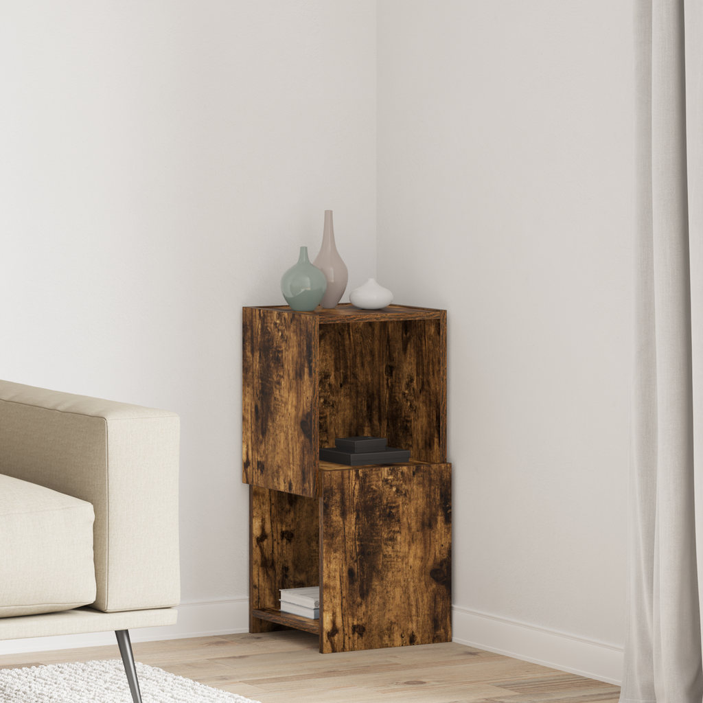 vidaXL Szafka narożna 30,5x30x65cm Drewno inżynieryjne Dąb wędzony