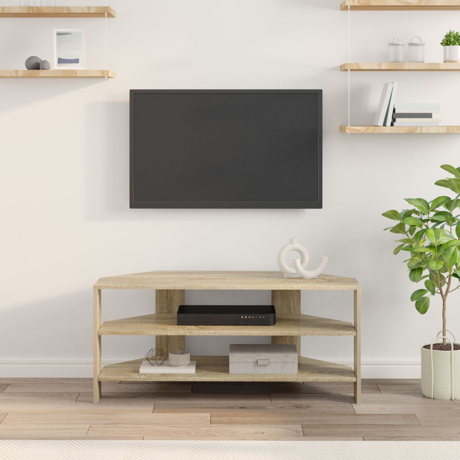 vidaXL RogowaSzafkanaTelewizor 102x40,5x45cm Dąb Sonoma