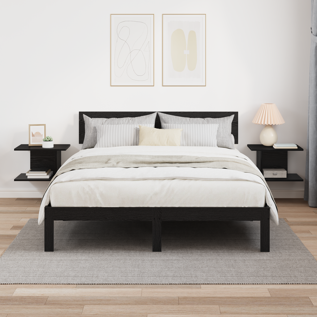 vidaXL Stolik nocny 2 szt. Czarny Dąb 40 x 30 x 25 cm
