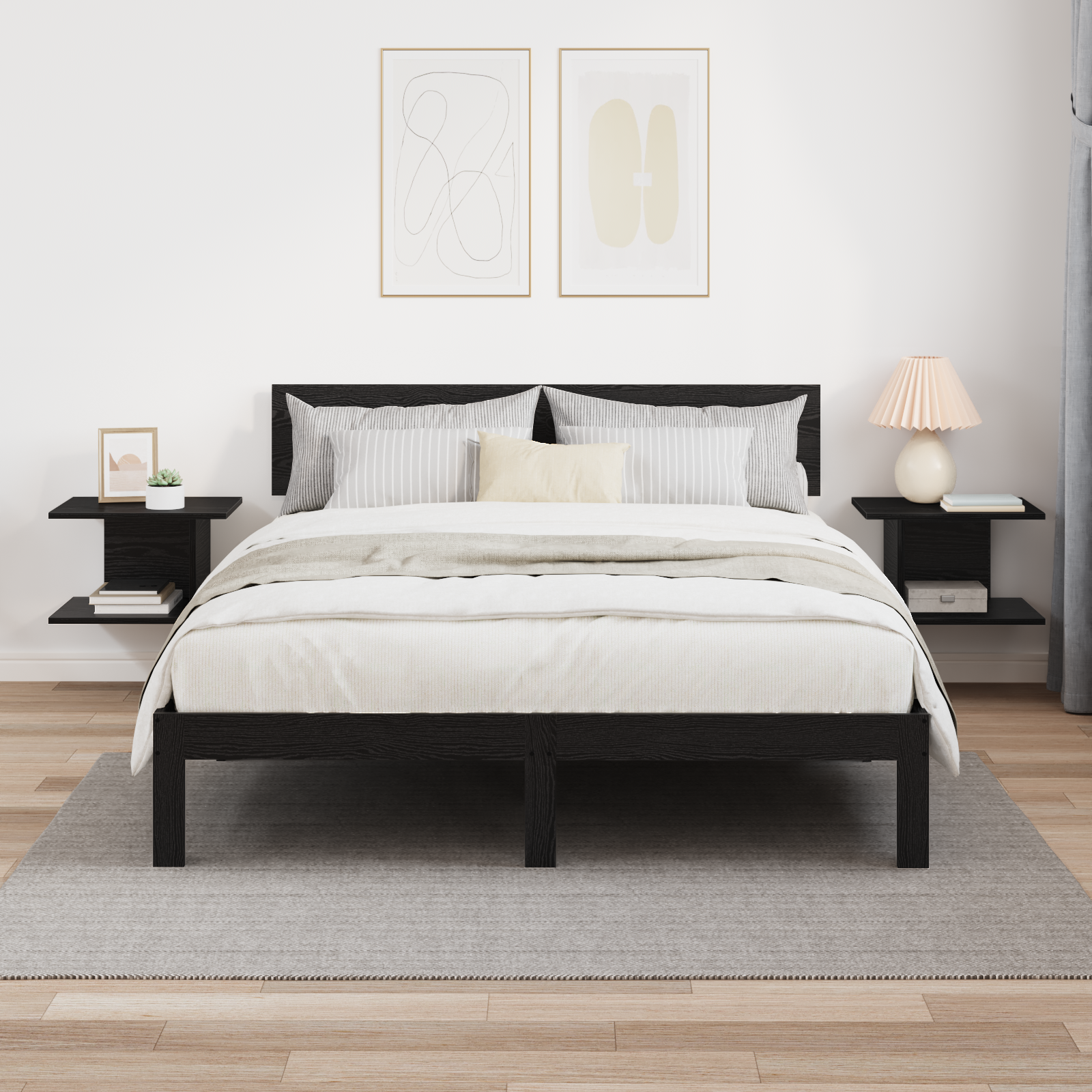 vidaXL Stolik nocny 2 szt. Czarny Dąb 40 x 30 x 25 cm