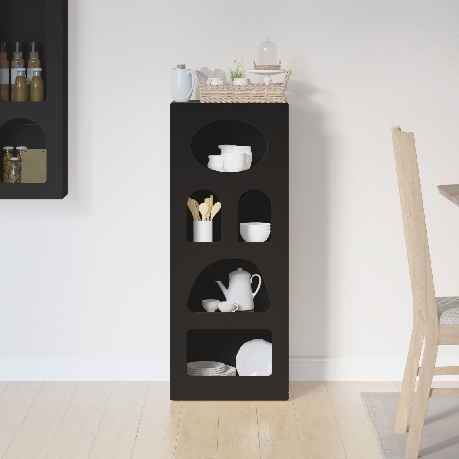 vidaXL Bufet ELST Czarny 40 x 35 x 100,5 cm Drewno inżynieryjne