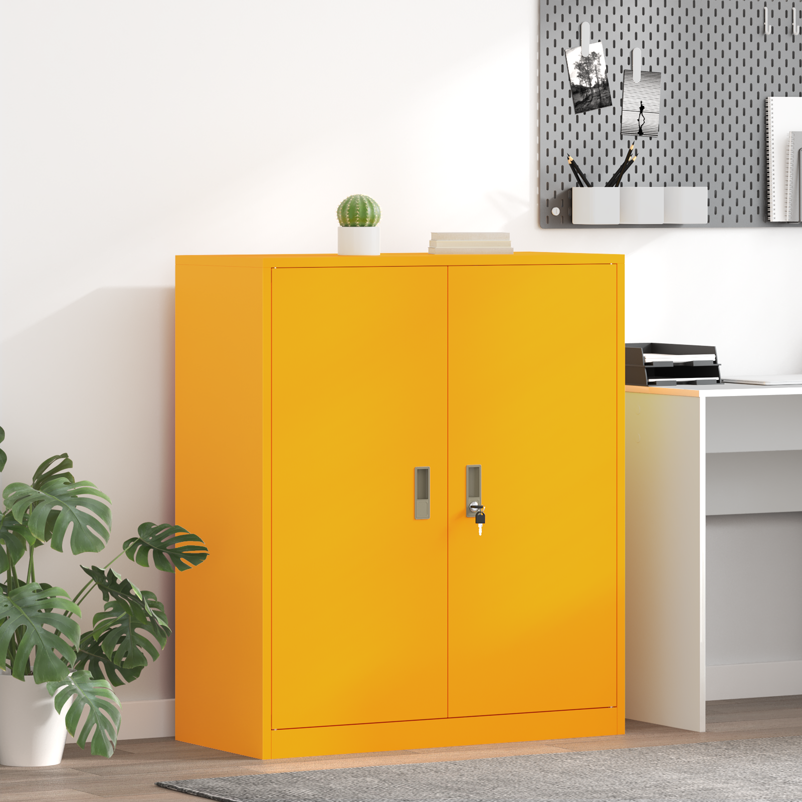 vidaXL Szafka do przechowywania Musztardowy Żółty 90 x 40 x 105 cm
