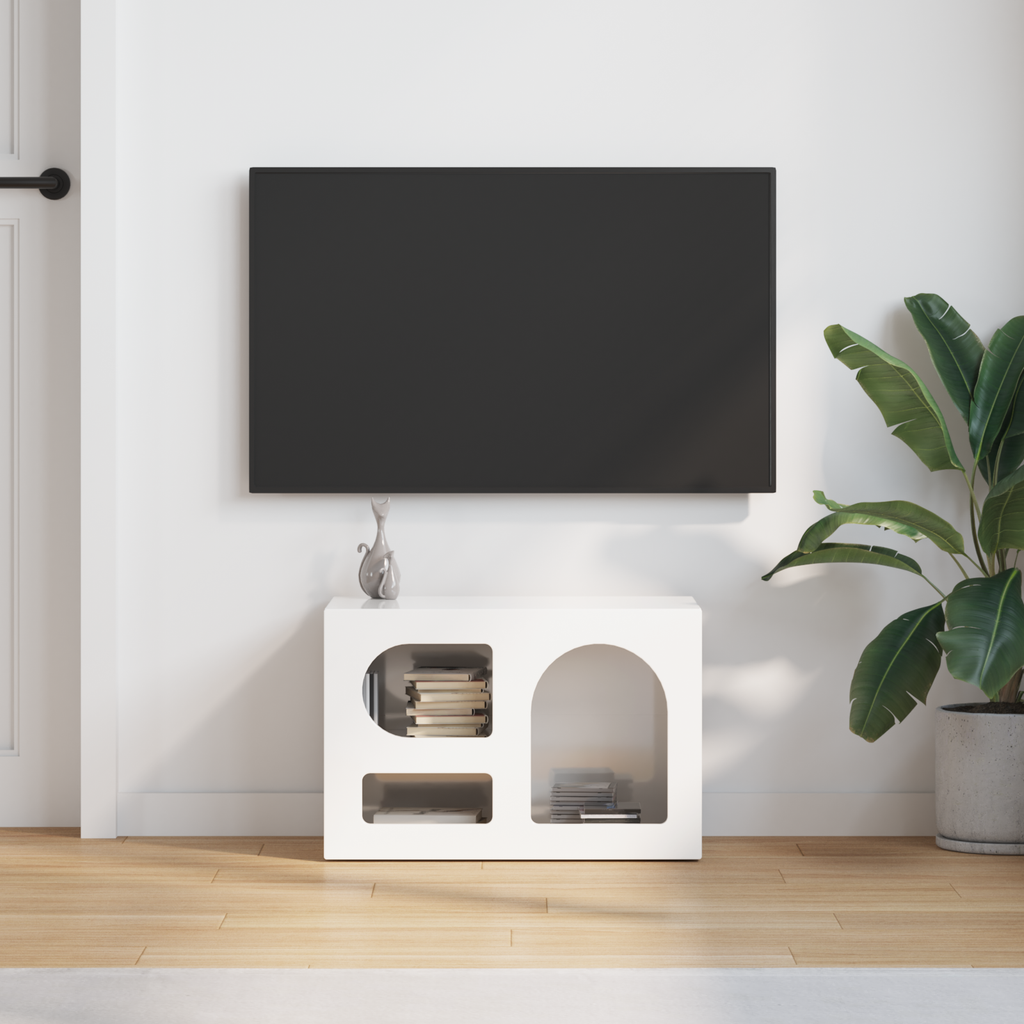 vidaXL Szafka pod telewizor ELST 60 x 35 x 40 cm Wysoki połysk biały
