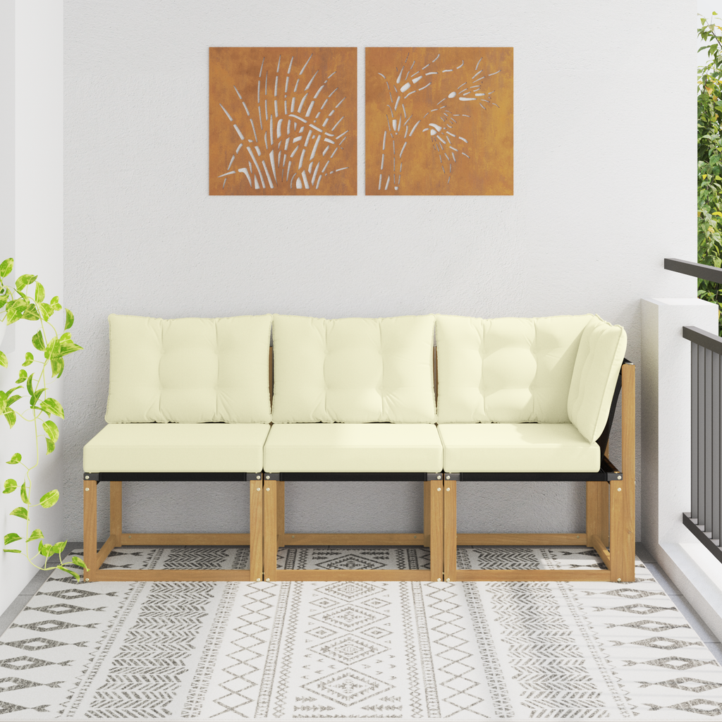 vidaXL Modułowa sofa na zewnątrz z poduszką 3 Sztuka Biały