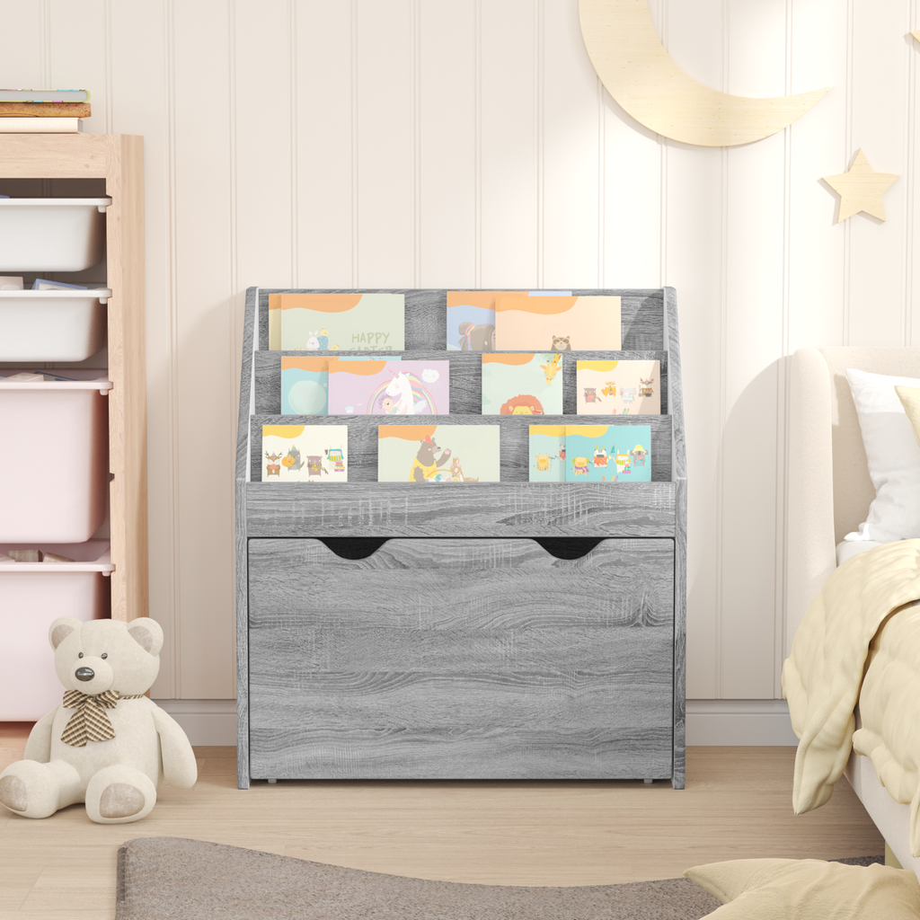 vidaXL Biblioteczka dla dzieci Szary Sonoma 60 x 29,5 x 69 cm