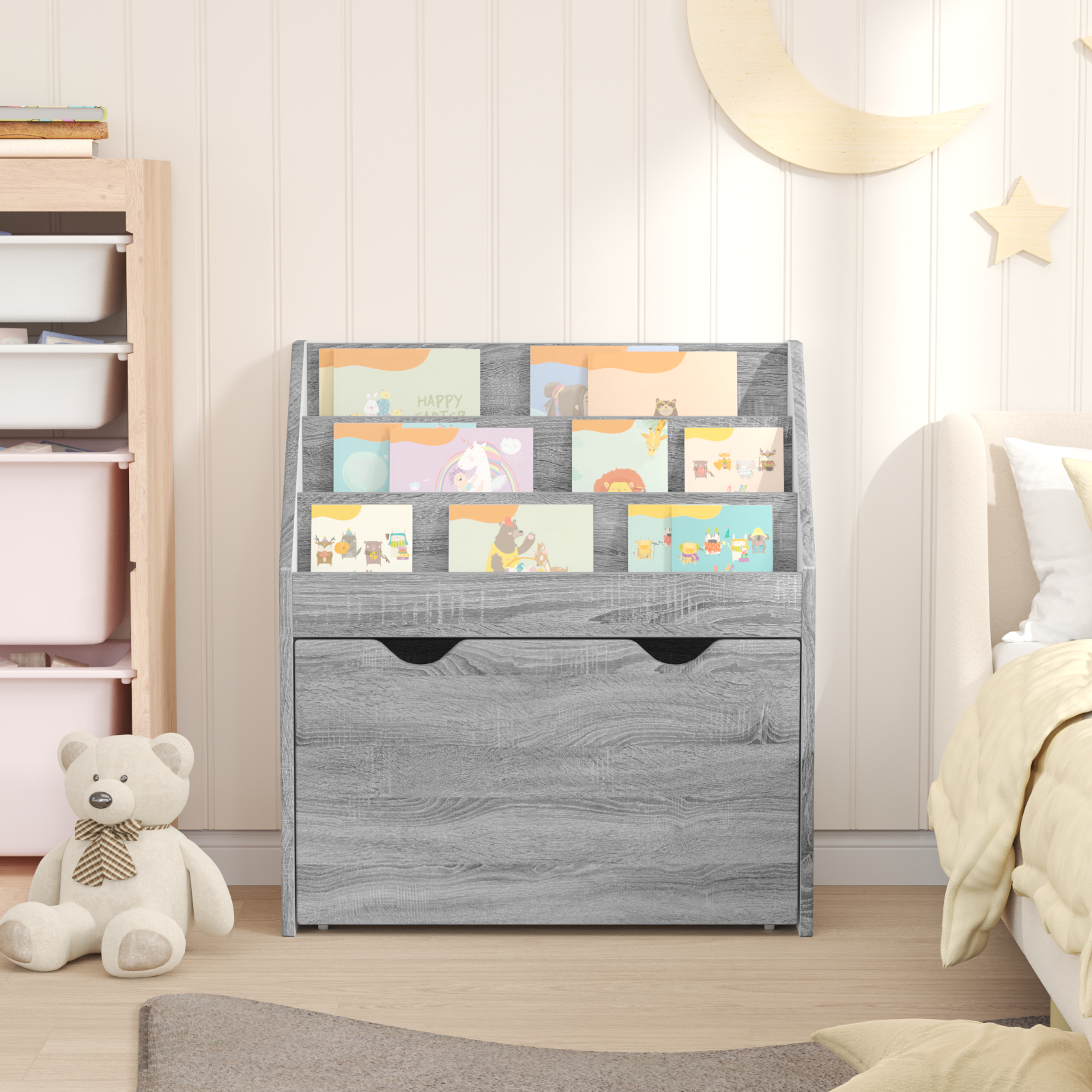 vidaXL Biblioteczka dla dzieci Szary Sonoma 60 x 29,5 x 69 cm