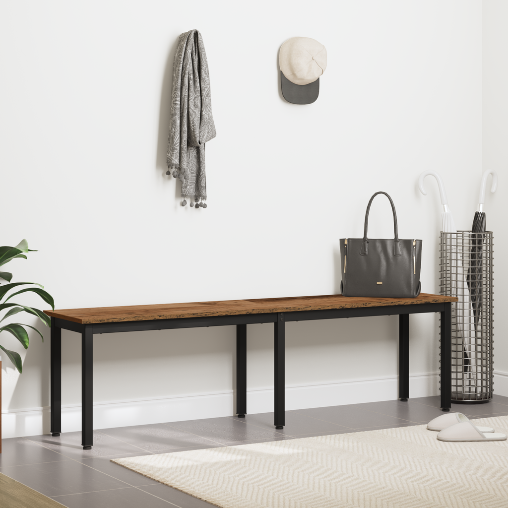 vidaXL ławka Stare drewno 160 x 35 x 45 cm Materiał drewnopochodny